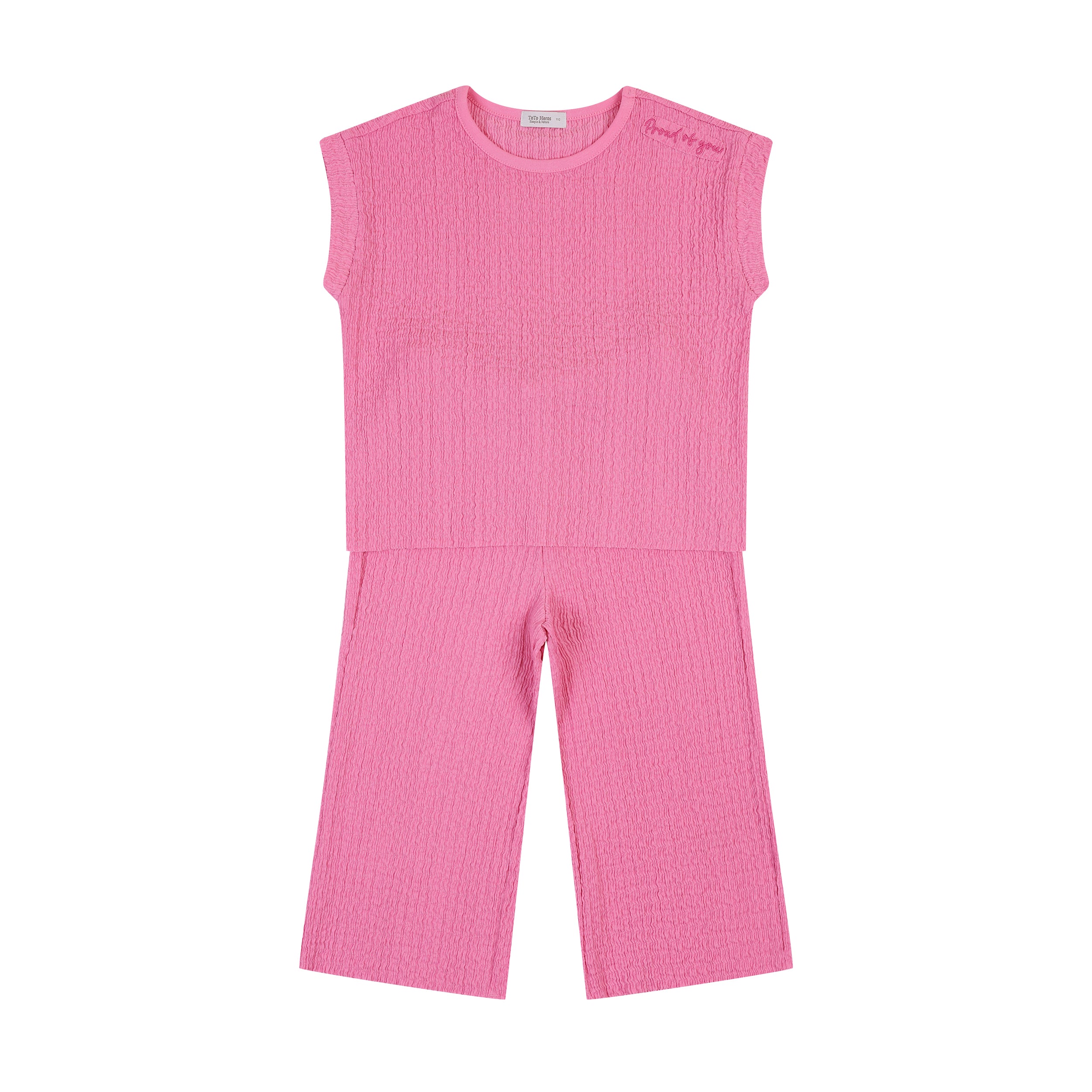 Iris Pleated Tank Top & Pants Set-Top & Skirt Set - Kids-ToTo Heros-Pink-XXS-