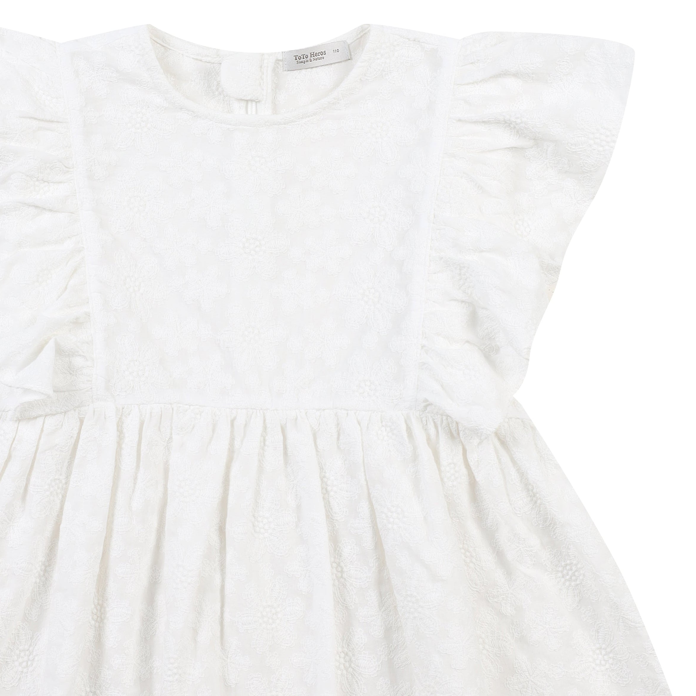 Jane Round Neck Ruffled Angel Sleeve Lace Dress-Dress - Kids-ToTo Heros-