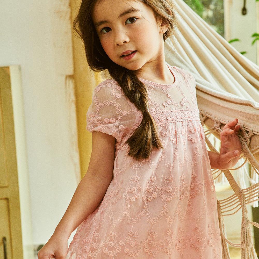 Jennie Lace Sha Overlay Princess Maxi Dress-Dress - Kids-ToTo Heros-