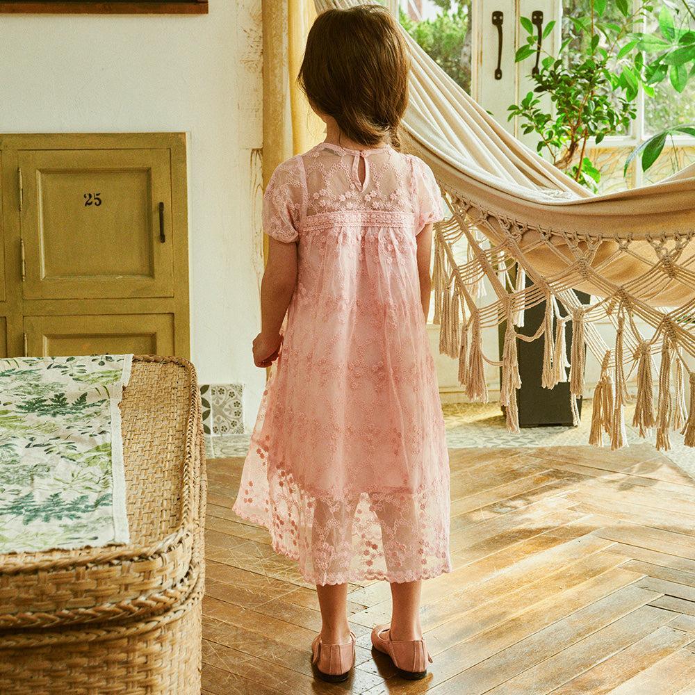 Jennie Lace Sha Overlay Princess Maxi Dress-Dress - Kids-ToTo Heros-