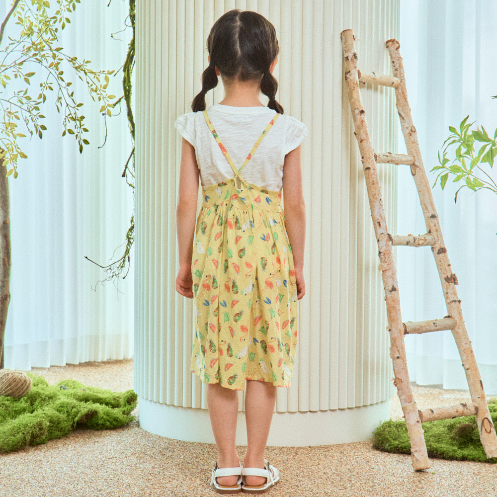 Jessi Summer Graphic Print Angel Sleeve T-Shirt Layer 2-in-1 Cami Dress-Dress - Kids-ToTo Heros-