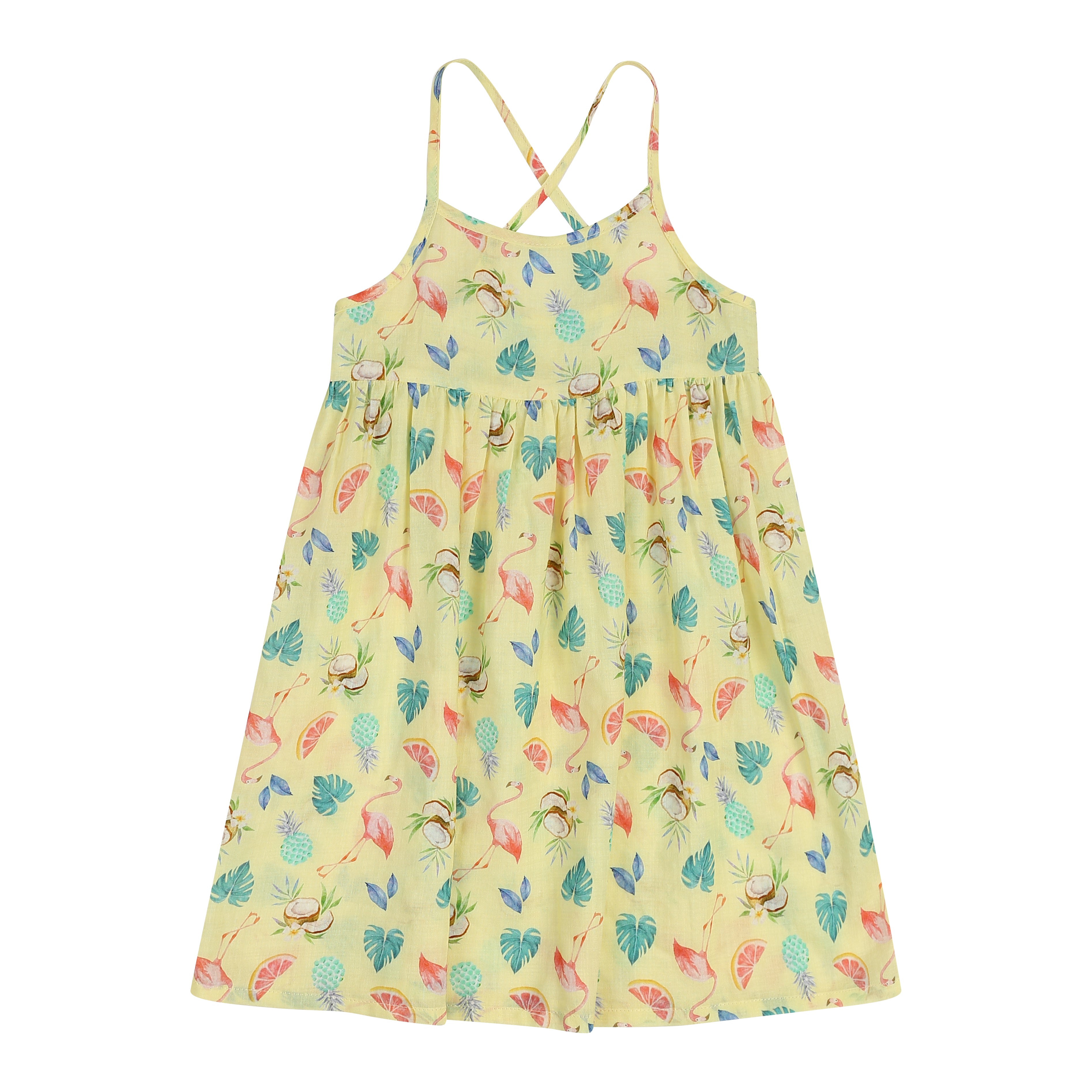 Jessi Summer Graphic Print Angel Sleeve T-Shirt Layer 2-in-1 Cami Dress-Dress - Kids-ToTo Heros-