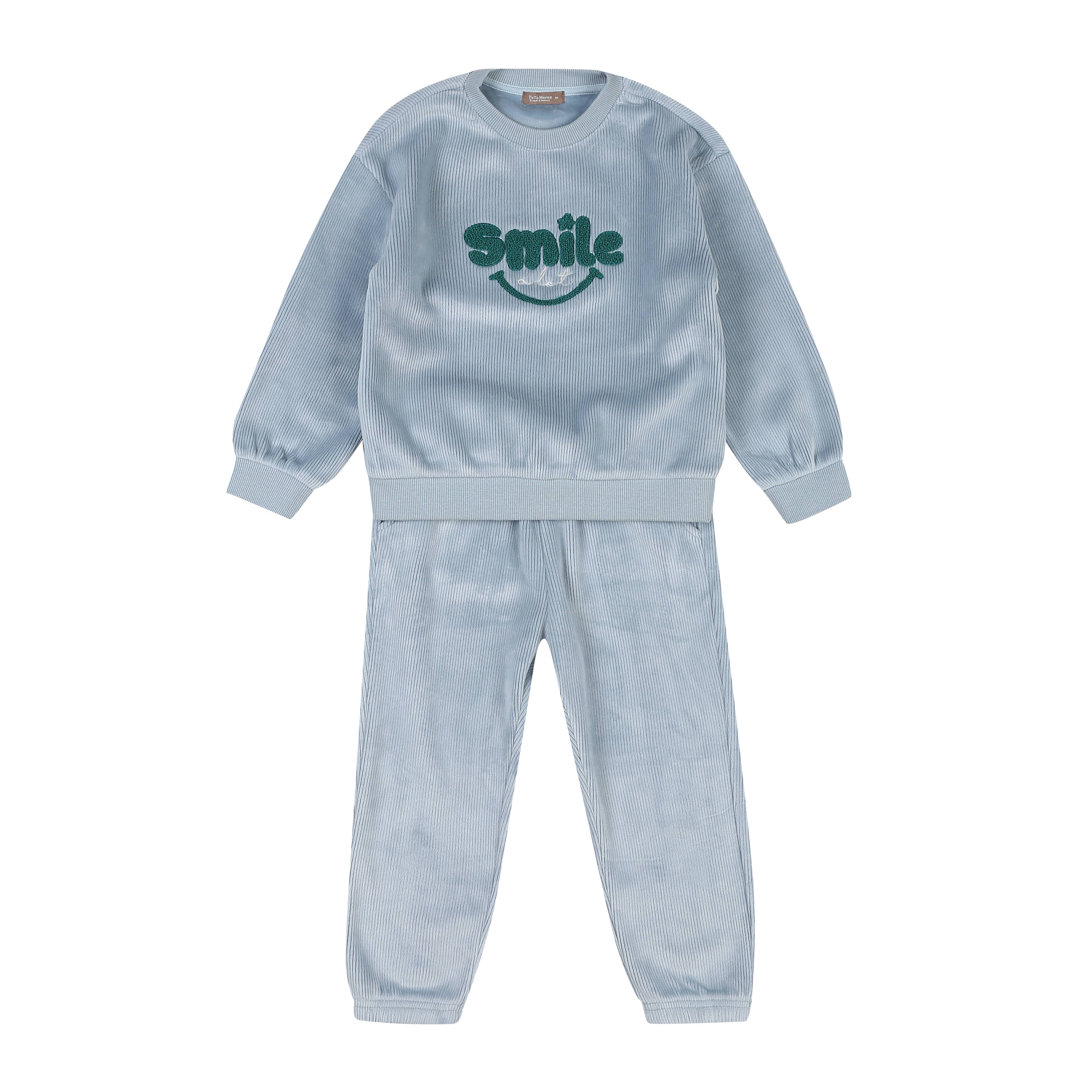 Kayden Velvet Corduroy Sweatshirt & Sweatpants Set-Top & Pant Set - Kids-ToTo Heros-Light Blue-XXS-ToTo Heros l Premium Children's Clothing