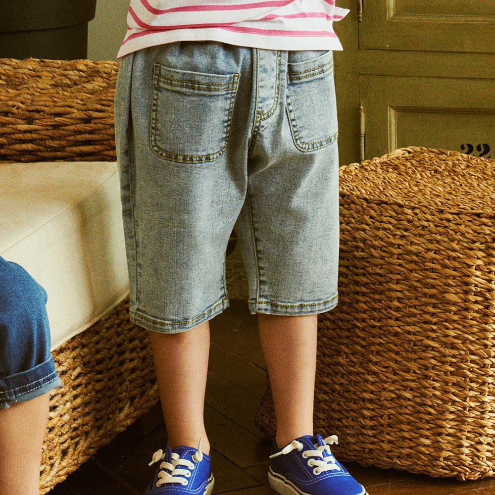 Kent Stretchy Pull-On Baggy-Fit Front-Pocket Denim Shorts-Jeans - Kids-ToTo Heros-