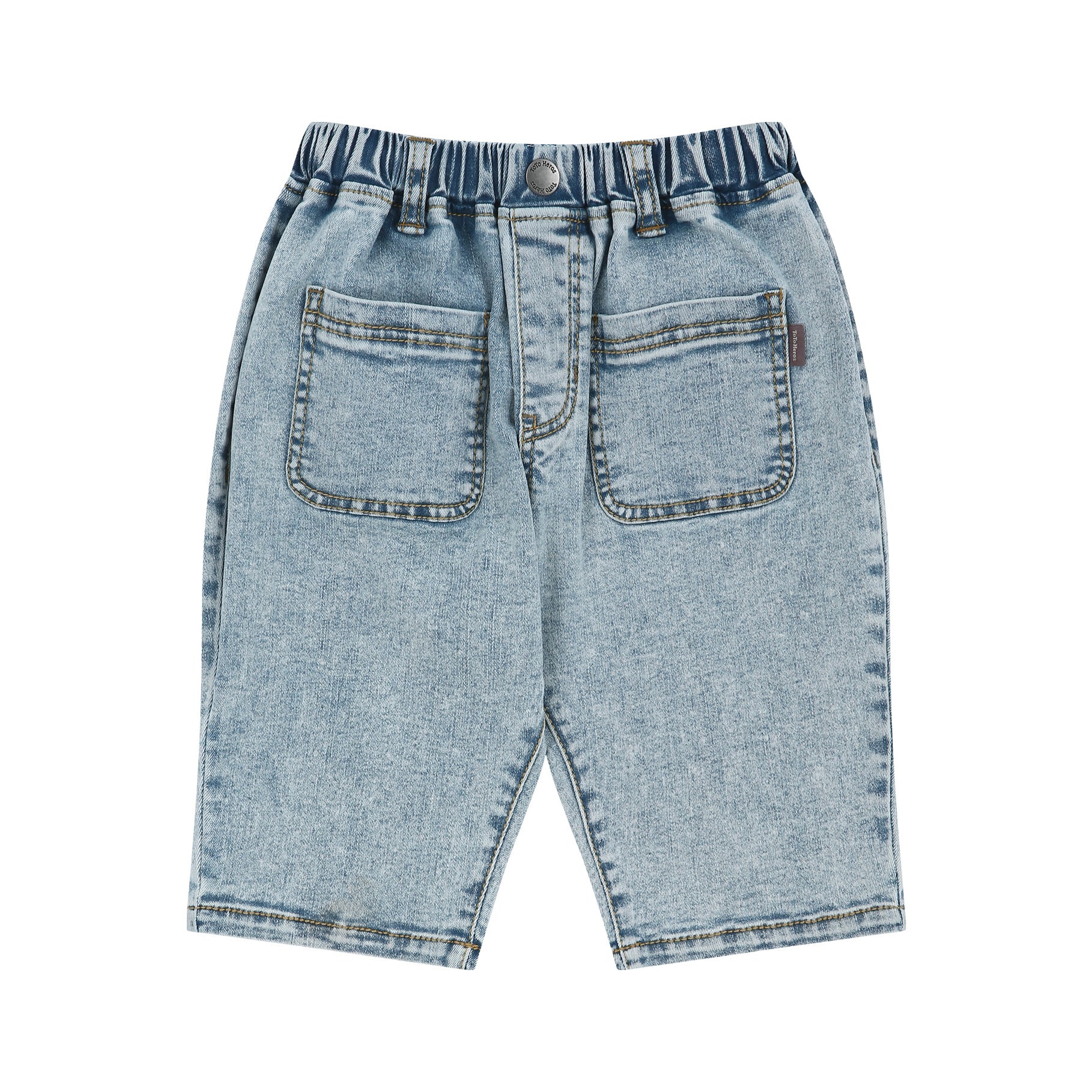 Kent Stretchy Pull-On Baggy-Fit Front-Pocket Denim Shorts-Jeans - Kids-ToTo Heros-