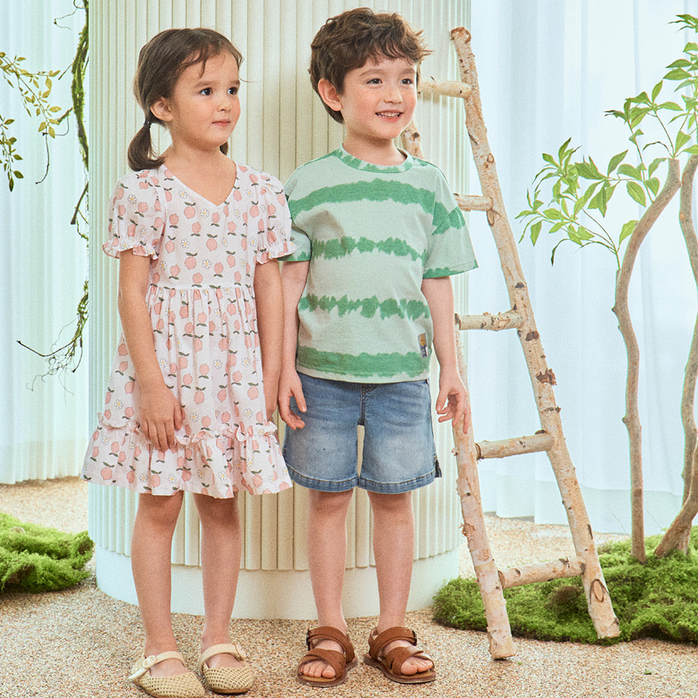 Leo Unisex Washed Pull-On Denim Shorts-Shorts - Kids-ToTo Heros-