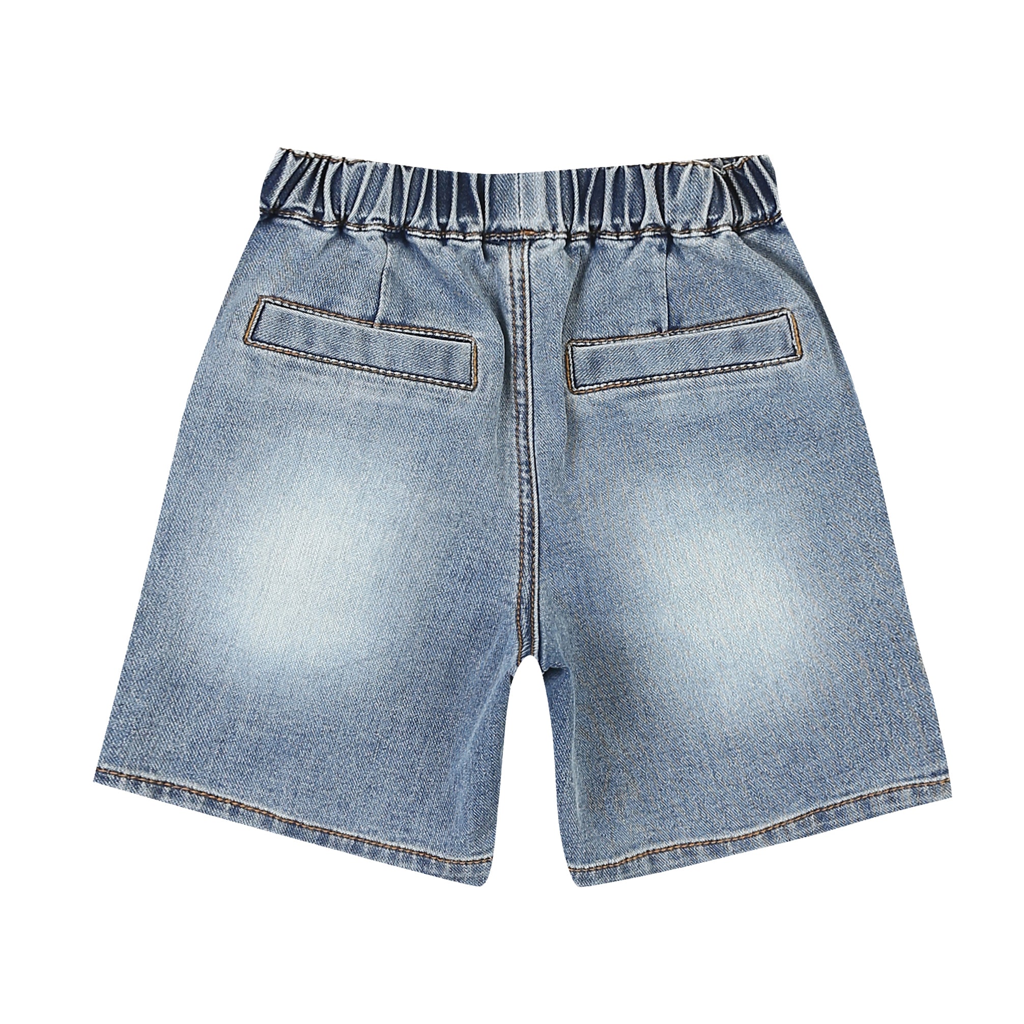 Leo Unisex Washed Pull-On Denim Shorts-Shorts - Kids-ToTo Heros-