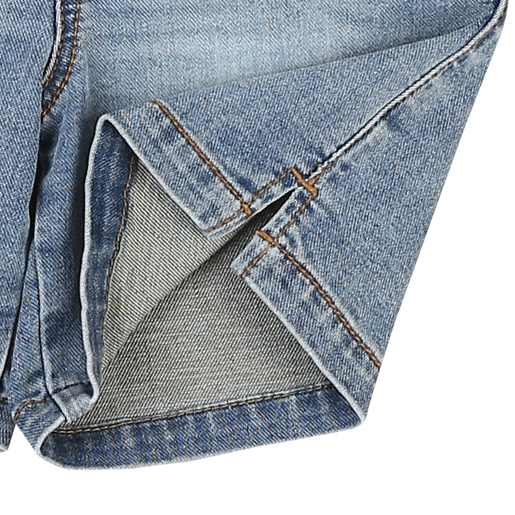 Leo Unisex Washed Pull-On Denim Shorts-Shorts - Kids-ToTo Heros-