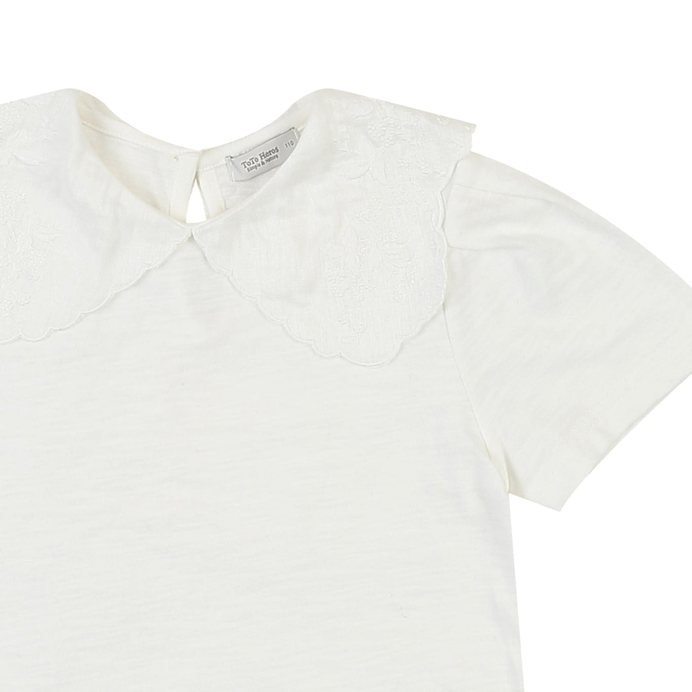 Linda Lace Wide Collar Short Sleeve T-Shirt-T-Shirt - Kids-ToTo Heros-