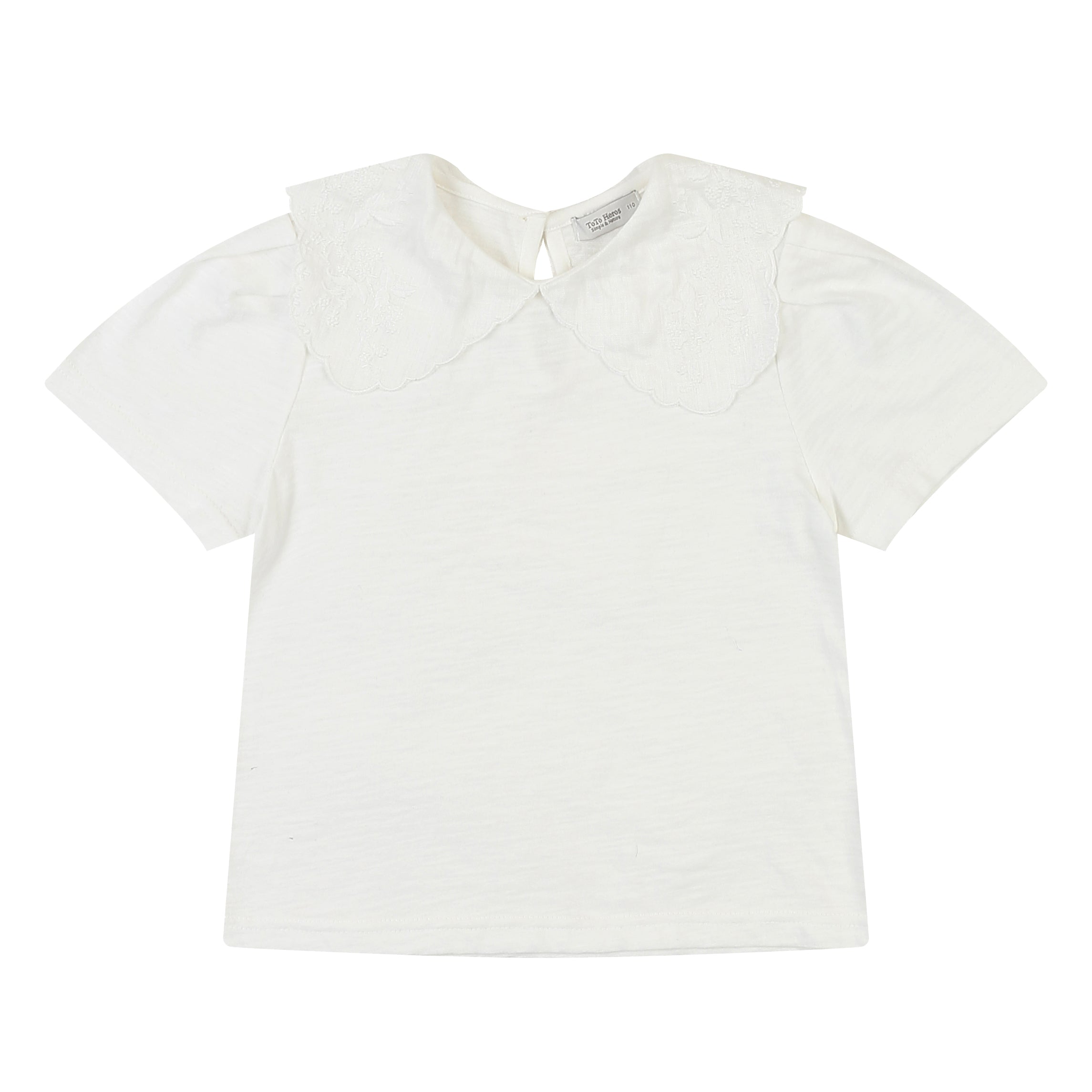 Linda Lace Wide Collar Short Sleeve T-Shirt-T-Shirt - Kids-ToTo Heros-