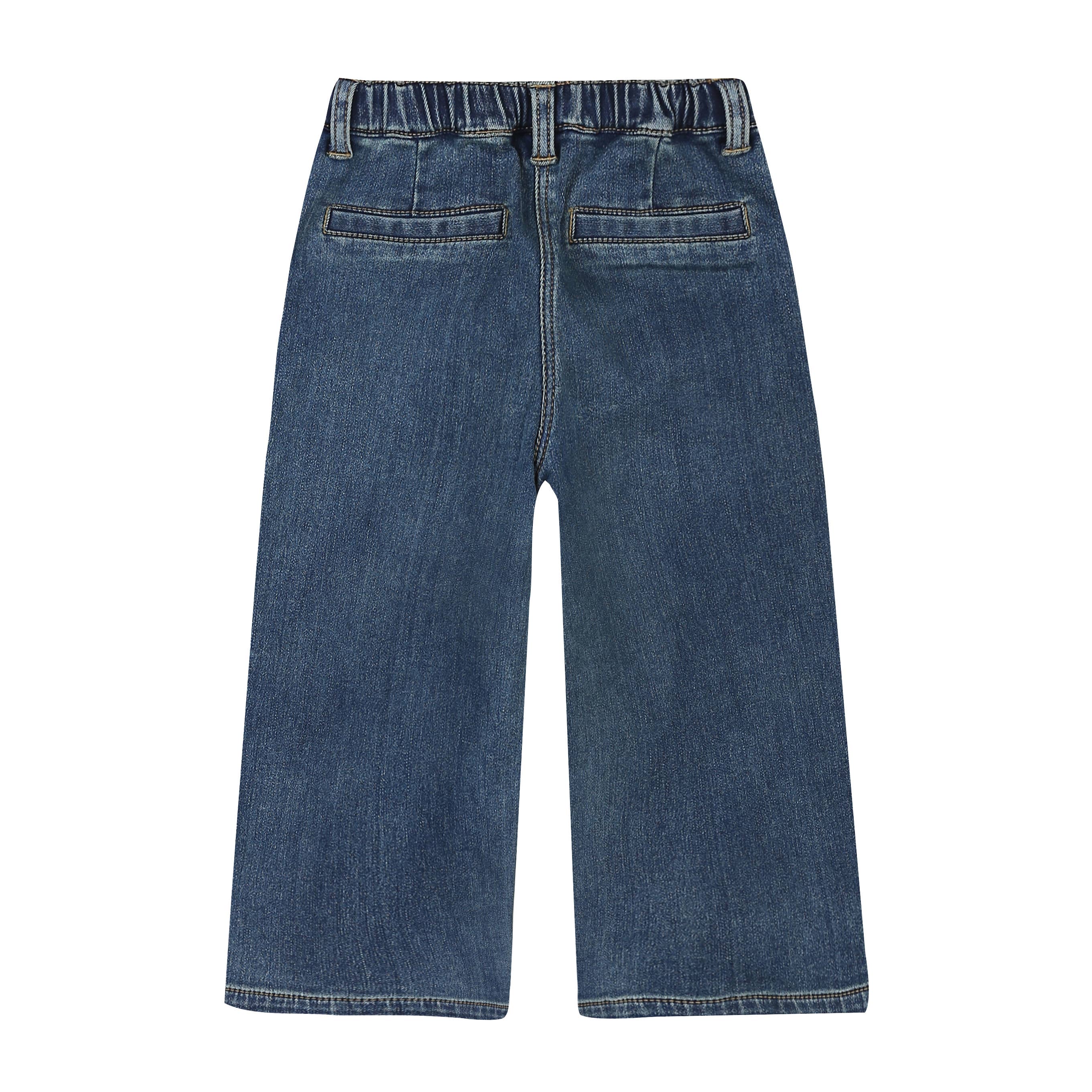 Lisa Semi Wide Leg Fleeced Denim Pants-Jeans - Kids-ToTo Heros-ToTo Heros l Premium Children's Clothing