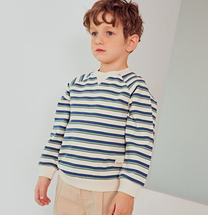 Lucas Striped Elbow Patch Sweatshirt-Sweatshirt - Kids-ToTo Heros-ToTo Heros l Premium Children's Clothing