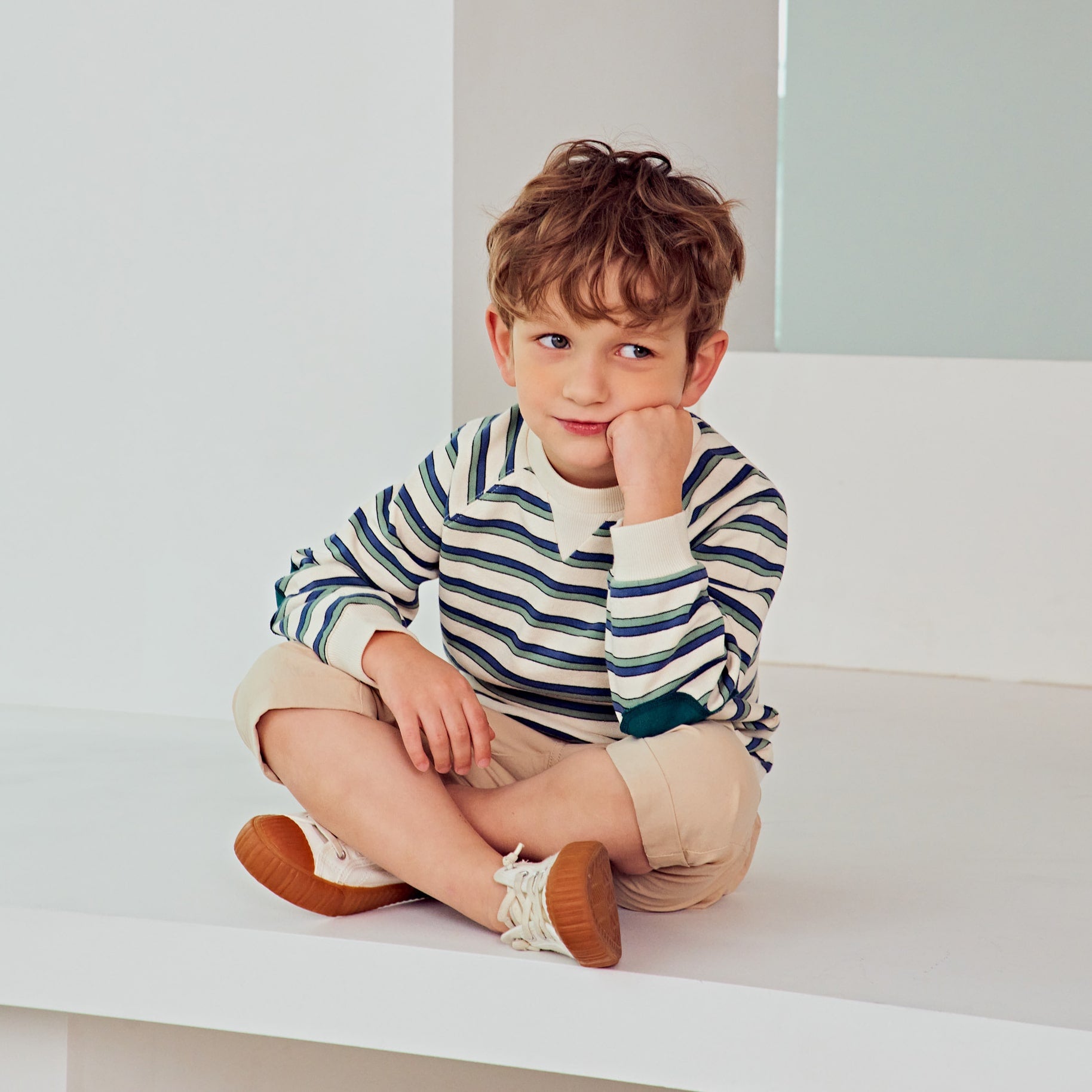 Lucas Striped Elbow Patch Sweatshirt-Sweatshirt - Kids-ToTo Heros-ToTo Heros l Premium Children's Clothing
