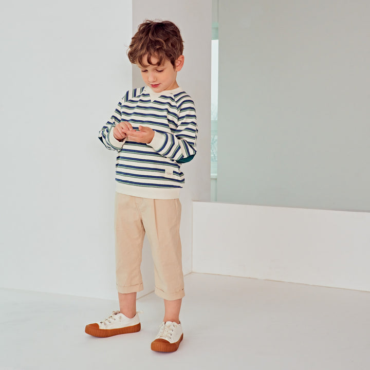Lucas Striped Elbow Patch Sweatshirt-Sweatshirt - Kids-ToTo Heros-ToTo Heros l Premium Children's Clothing