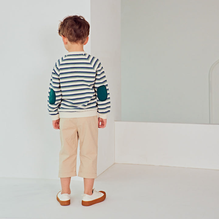 Lucas Striped Elbow Patch Sweatshirt-Sweatshirt - Kids-ToTo Heros-ToTo Heros l Premium Children's Clothing