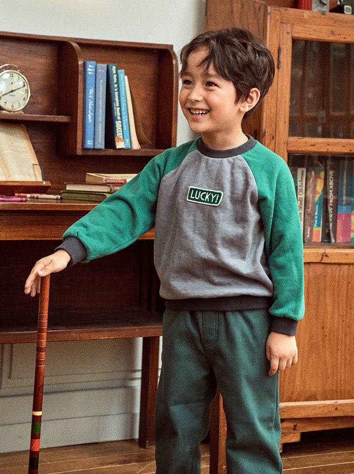 Lucky Raglan Fleeced Pullover Sweatshirt-Sweatshirt - Kids-ToTo Heros-ToTo Heros l Premium Children's Clothing