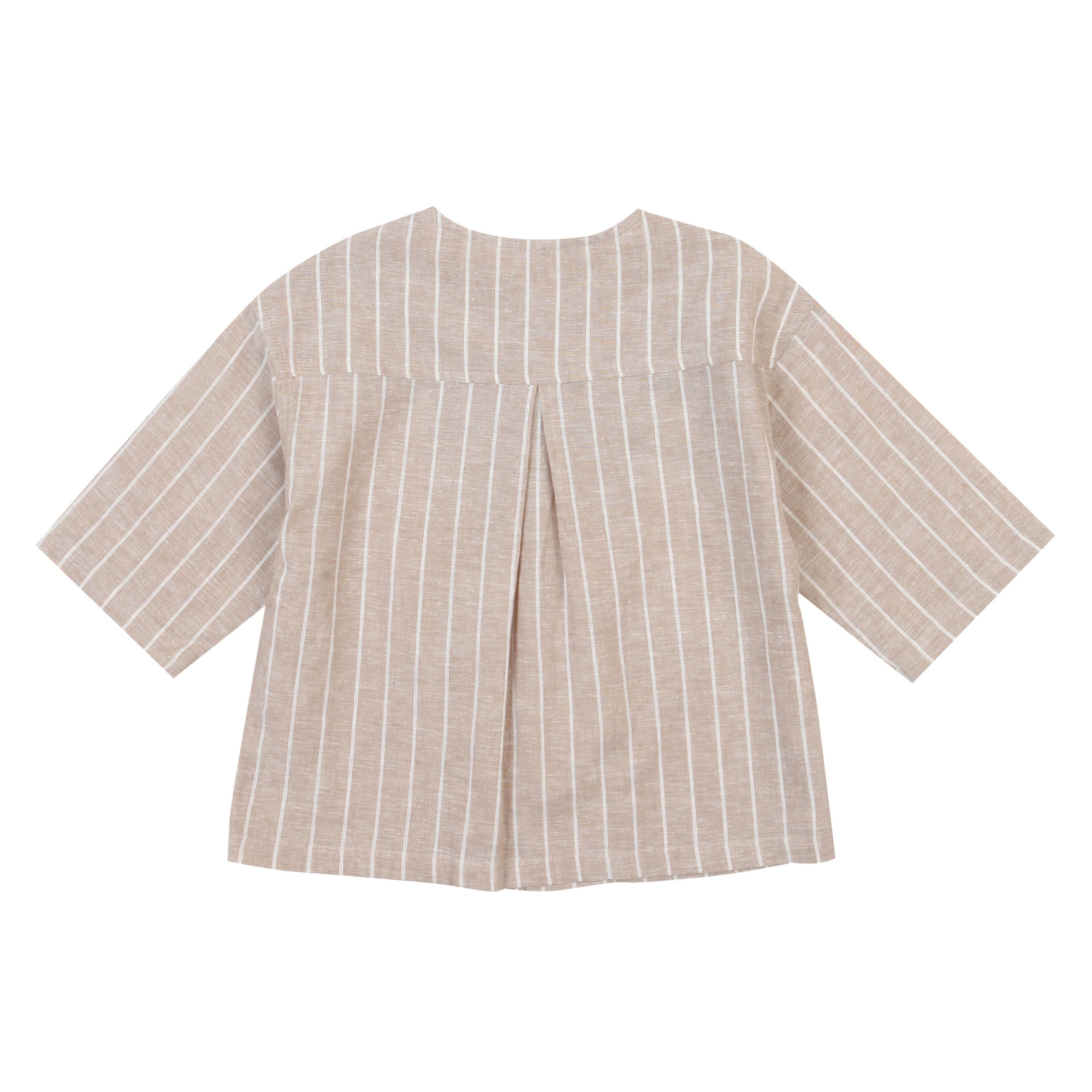 Max Linen Blend Stripe Button Down Shirt-Button Down Shirt - Kids-ToTo Heros-