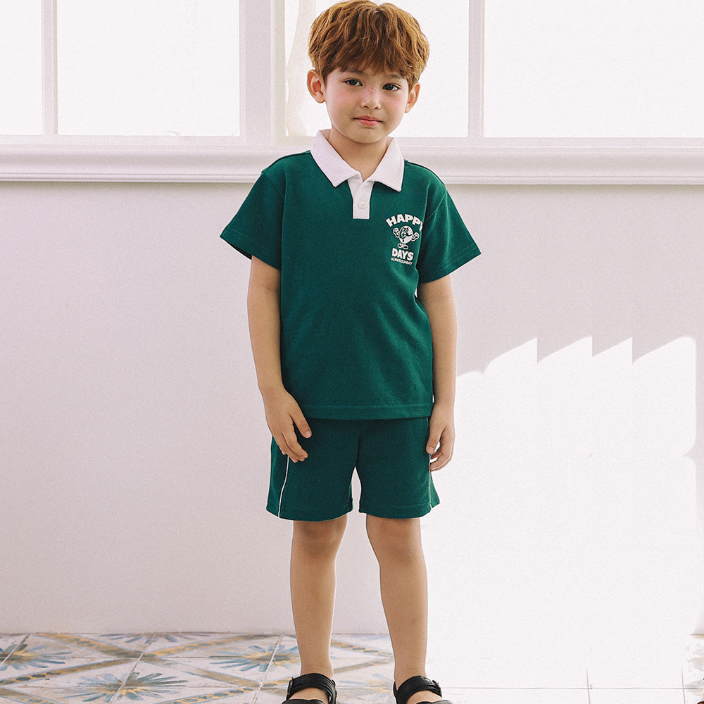 Max Piqué Polo Shirt & Side Stripe Shorts Set-Top & Skirt Set - Kids-ToTo Heros-