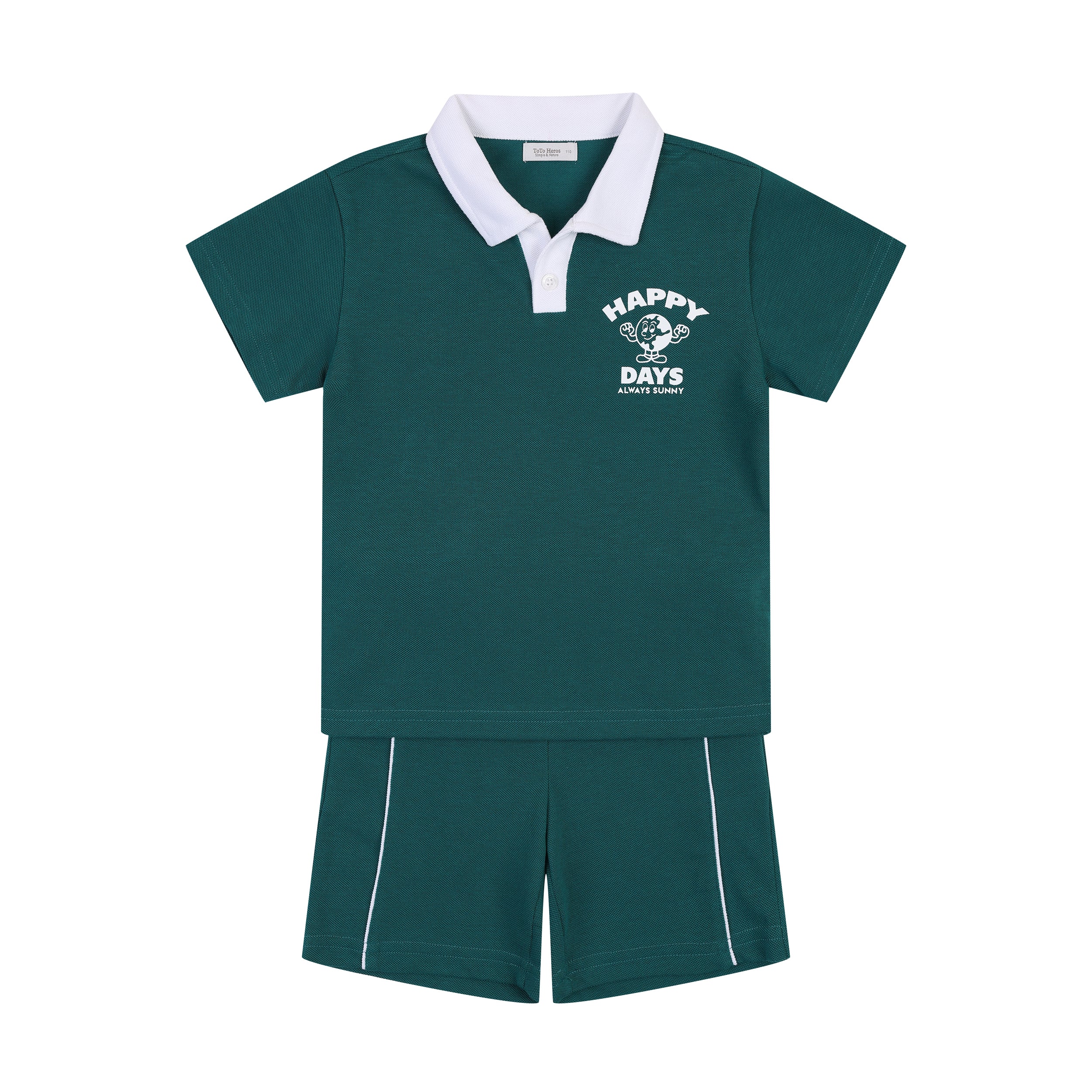 Max Piqué Polo Shirt & Side Stripe Shorts Set-Top & Skirt Set - Kids-ToTo Heros-
