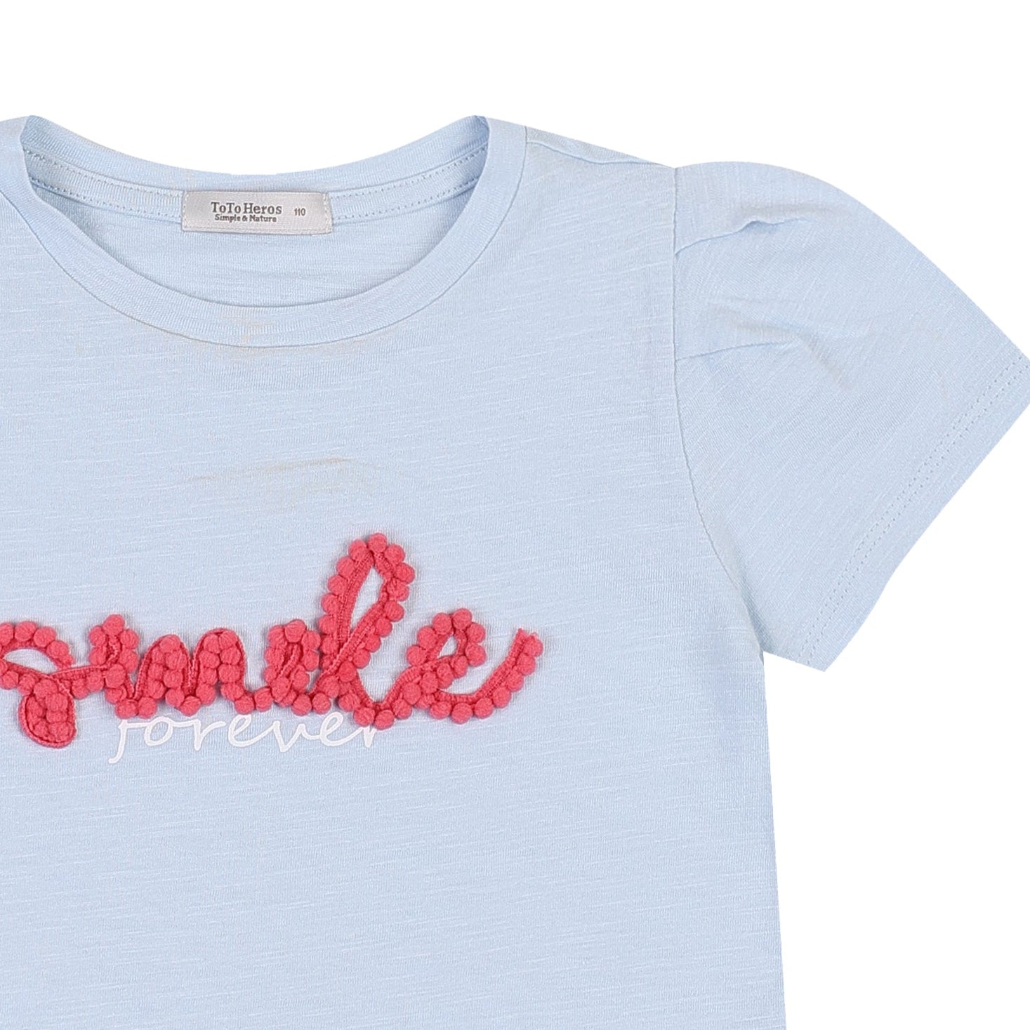Mazy Smile Lettering Puff Sleeve T-Shirt-T-Shirt - Kids-ToTo Heros-
