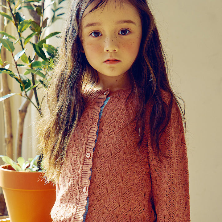Mila Scalloped-Trim Hollow Cardigan-Cardigan - Kids-ToTo Heros-