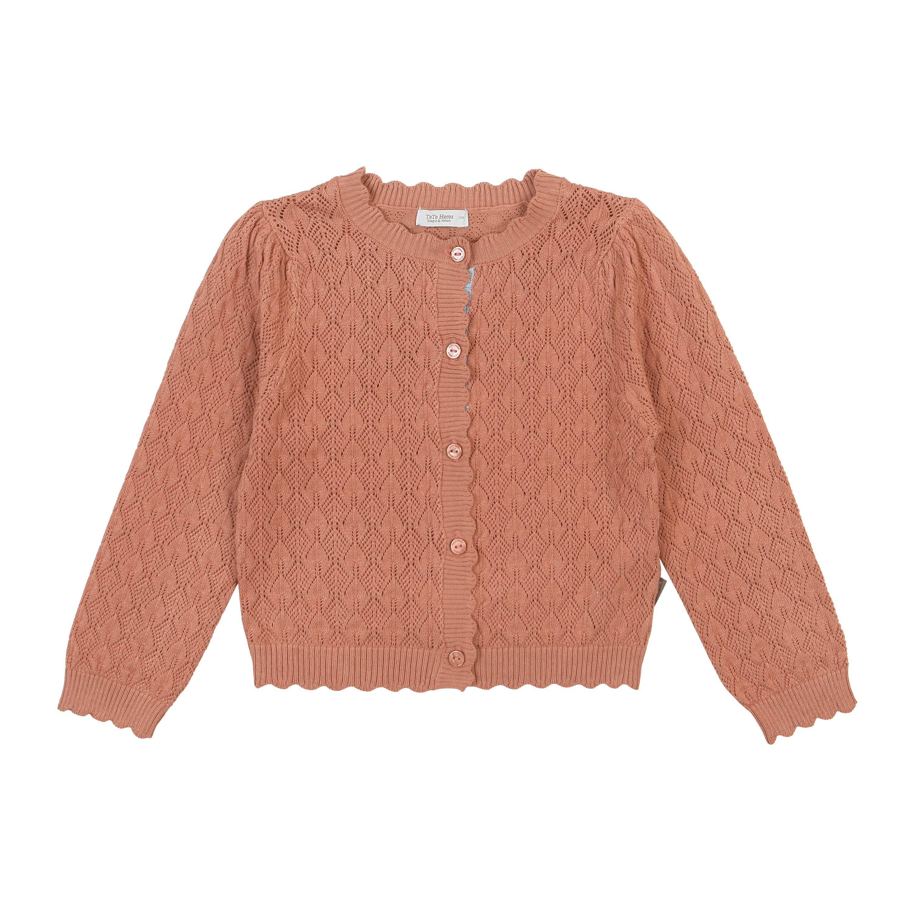 Mila Scalloped-Trim Hollow Cardigan-Cardigan - Kids-ToTo Heros-