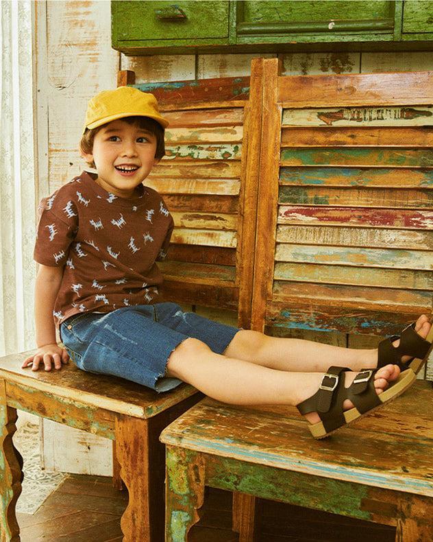 Miles Stretchy Pull-On Raw Hem Straight Bermuda Denim Shorts-Jeans - Kids-ToTo Heros-