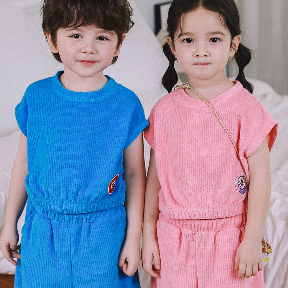 Ocean Terrycloth Tank Top & Shorts Set-Top & Skirt Set - Kids-ToTo Heros-