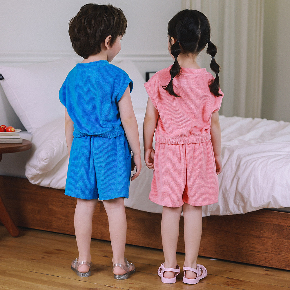 Ocean Terrycloth Tank Top & Shorts Set-Top & Skirt Set - Kids-ToTo Heros-
