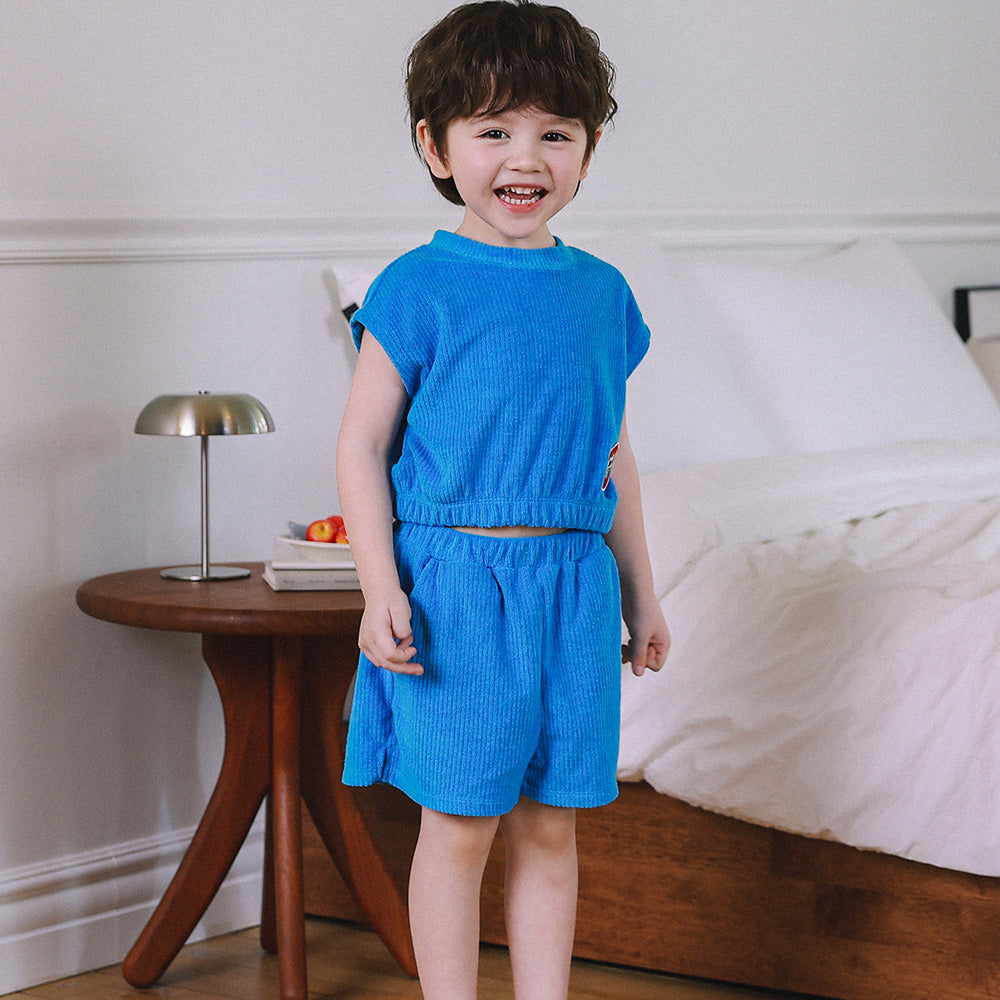 Ocean Terrycloth Tank Top & Shorts Set-Top & Skirt Set - Kids-ToTo Heros-