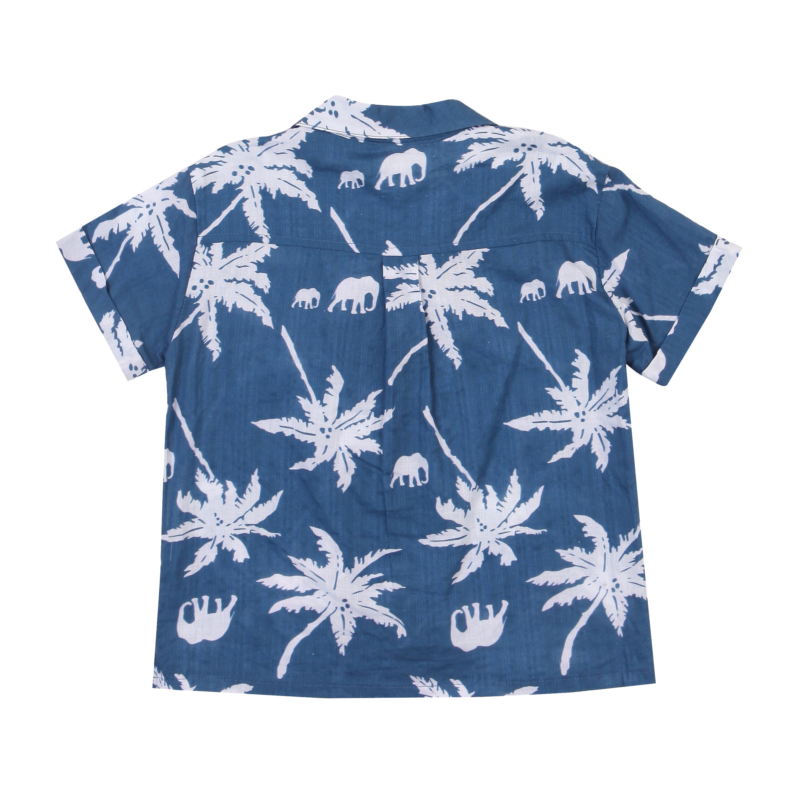 Palm Tree Graphic Print Collared Summer Vacation Shirt-Button Down Shirt - Kids-ToTo Heros-