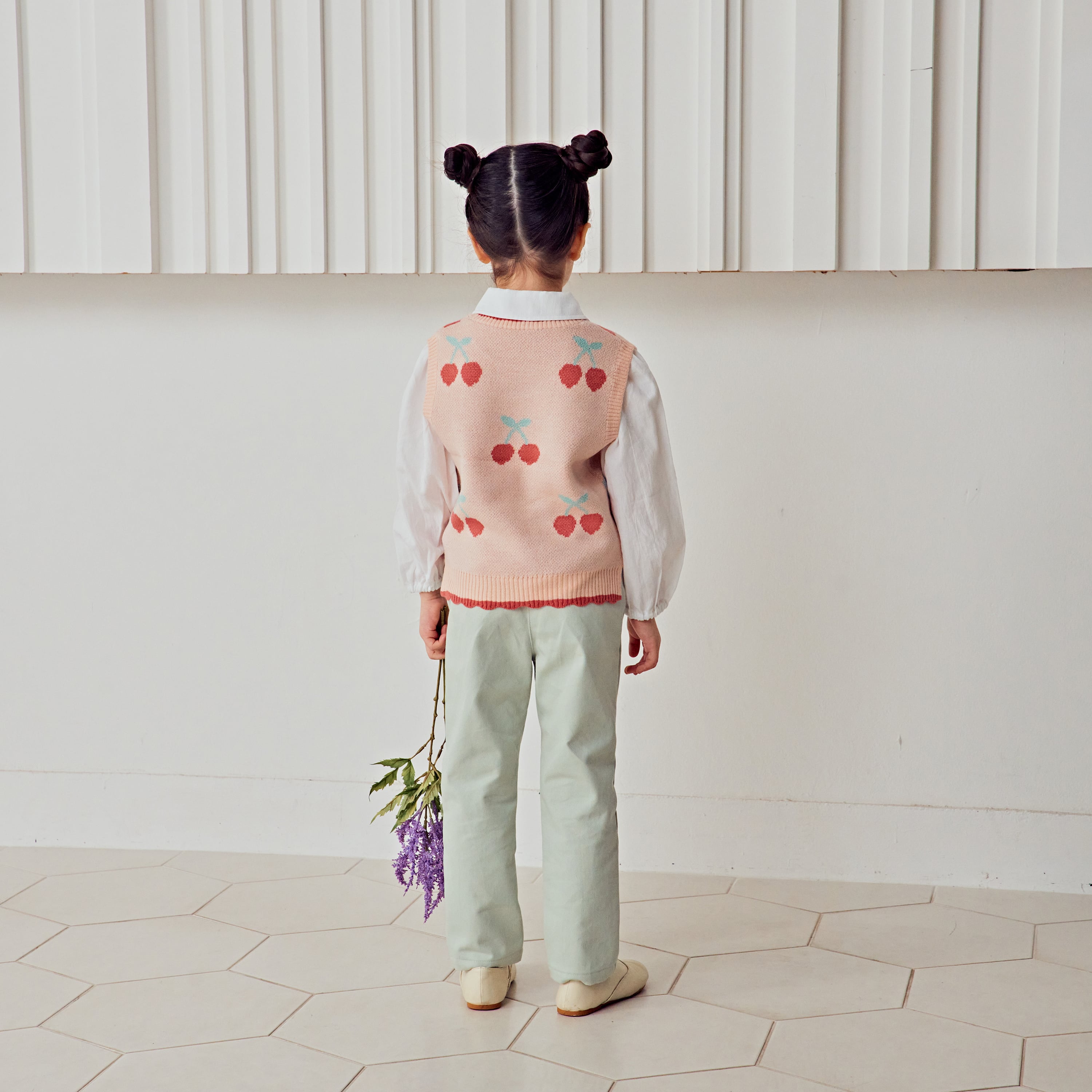 Rachel Scallop Trim Cherry Sweater Vest-Sweater Vest - Kids-ToTo Heros-ToTo Heros l Premium Children's Clothing