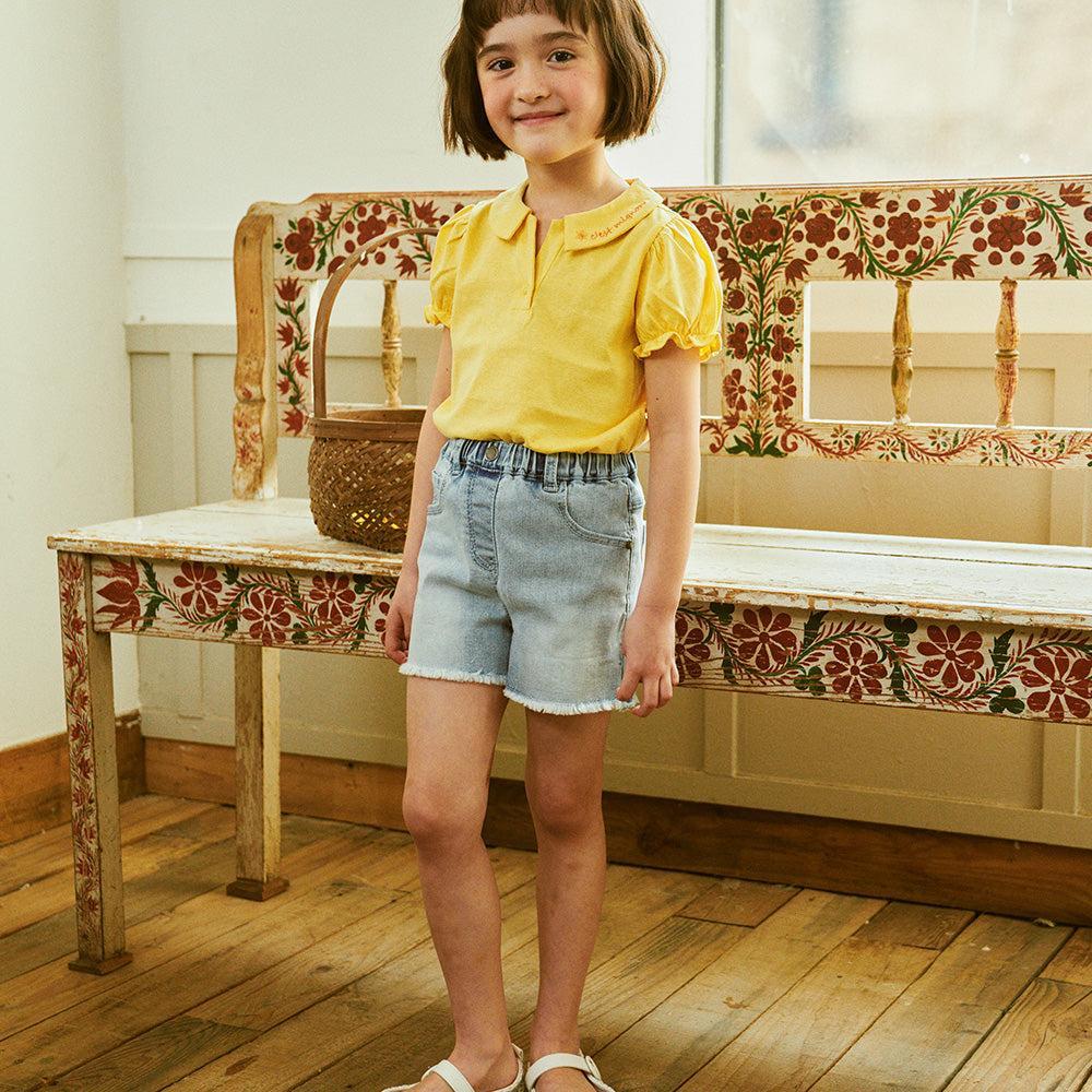 Raw Hem Pull-On Washed Denim Shorts-Shorts - Kids-ToTo Heros-