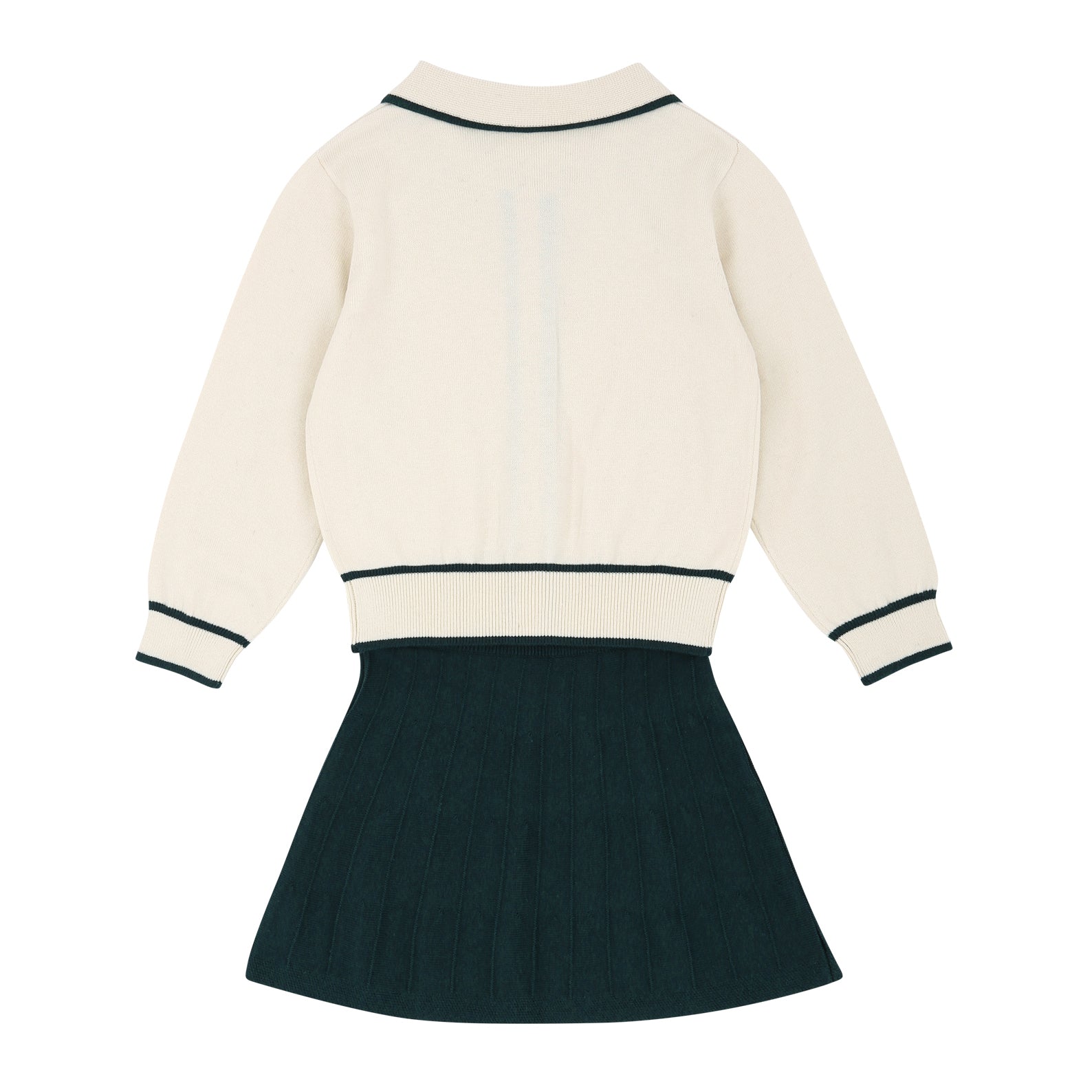 Reina Ivory Collared Sweater Top & Skirt Set-Top & Skirt Set - Kids-ToTo Heros-ToTo Heros l Premium Children's Clothing