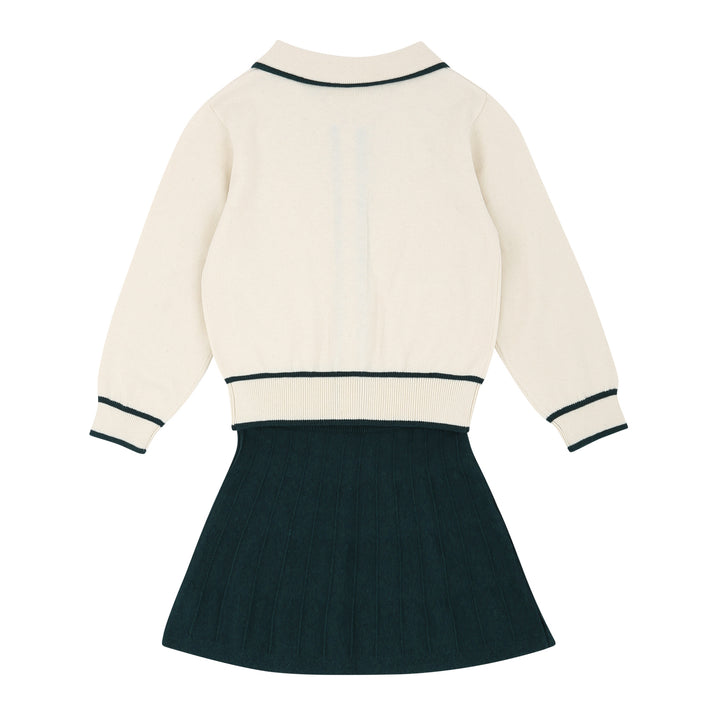 Reina Ivory Collared Sweater Top & Skirt Set-Top & Skirt Set - Kids-ToTo Heros-ToTo Heros l Premium Children's Clothing