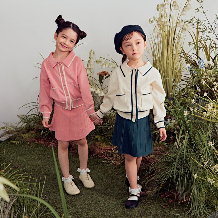Reina Pink Collared Sweater Top & Skirt Set-Top & Skirt Set - Kids-ToTo Heros-ToTo Heros l Premium Children's Clothing