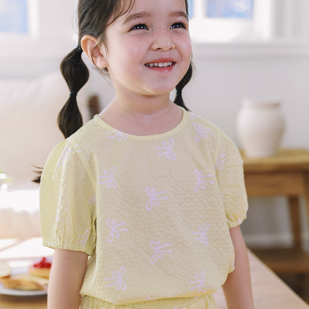 Remy Ribbon Pattern Top & Tiered Mini Skirt-Top & Skirt Set - Kids-ToTo Heros-