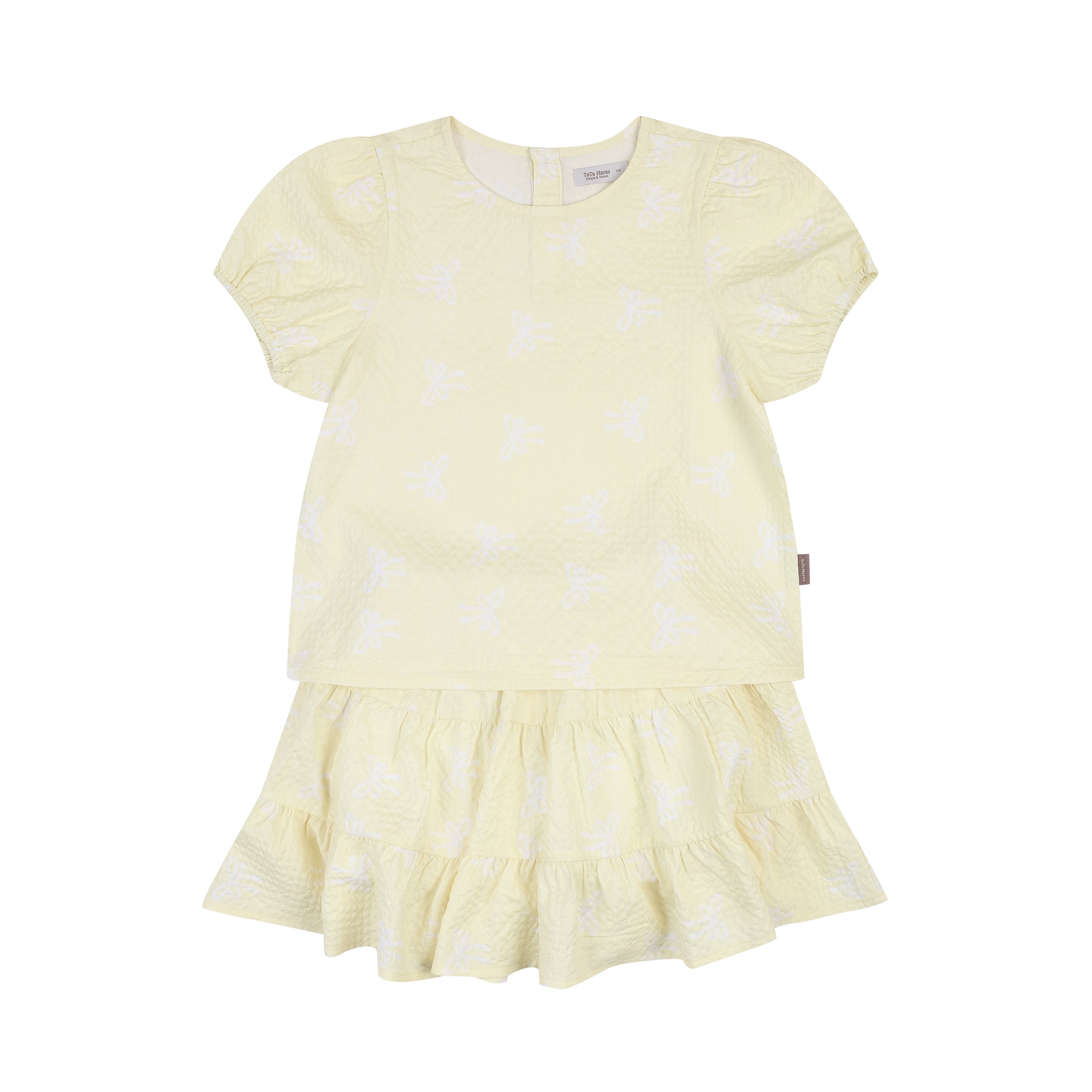 Remy Ribbon Pattern Top & Tiered Mini Skirt-Top & Skirt Set - Kids-ToTo Heros-