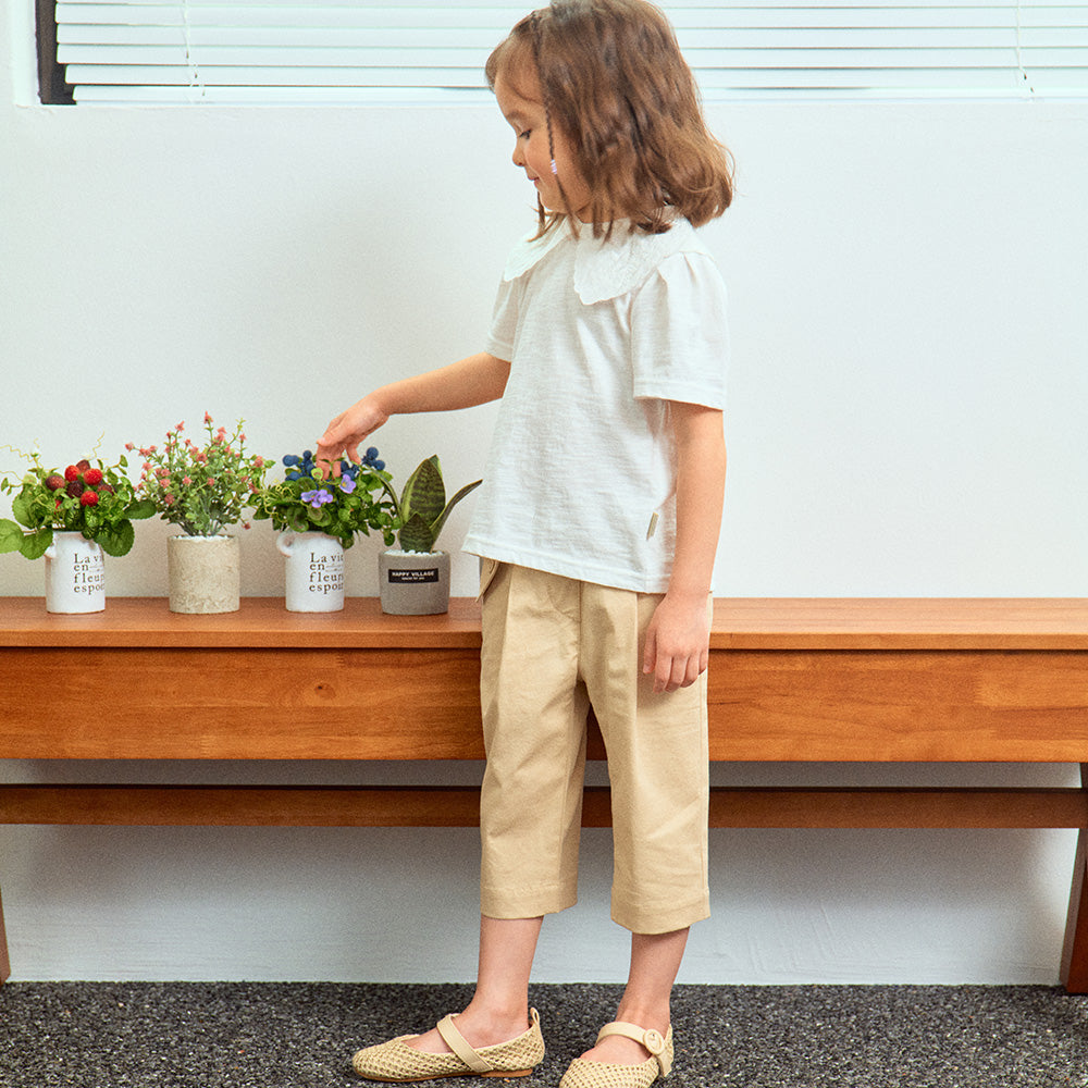 Rina Relaxed Fit Pleated Capri Pull-On Pants-Pants - Kids-ToTo Heros-