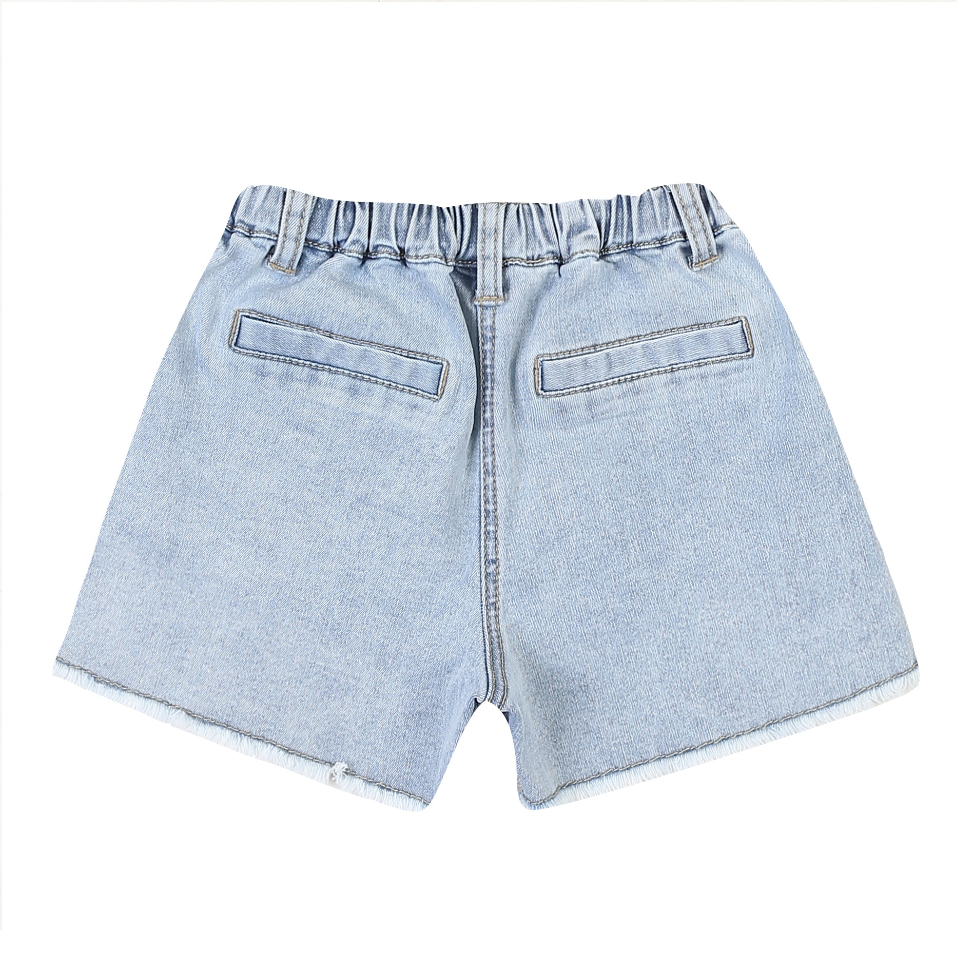 Rita Raw Hem Front Pocket Pull-On Denim Short-Shorts - Kids-ToTo Heros-