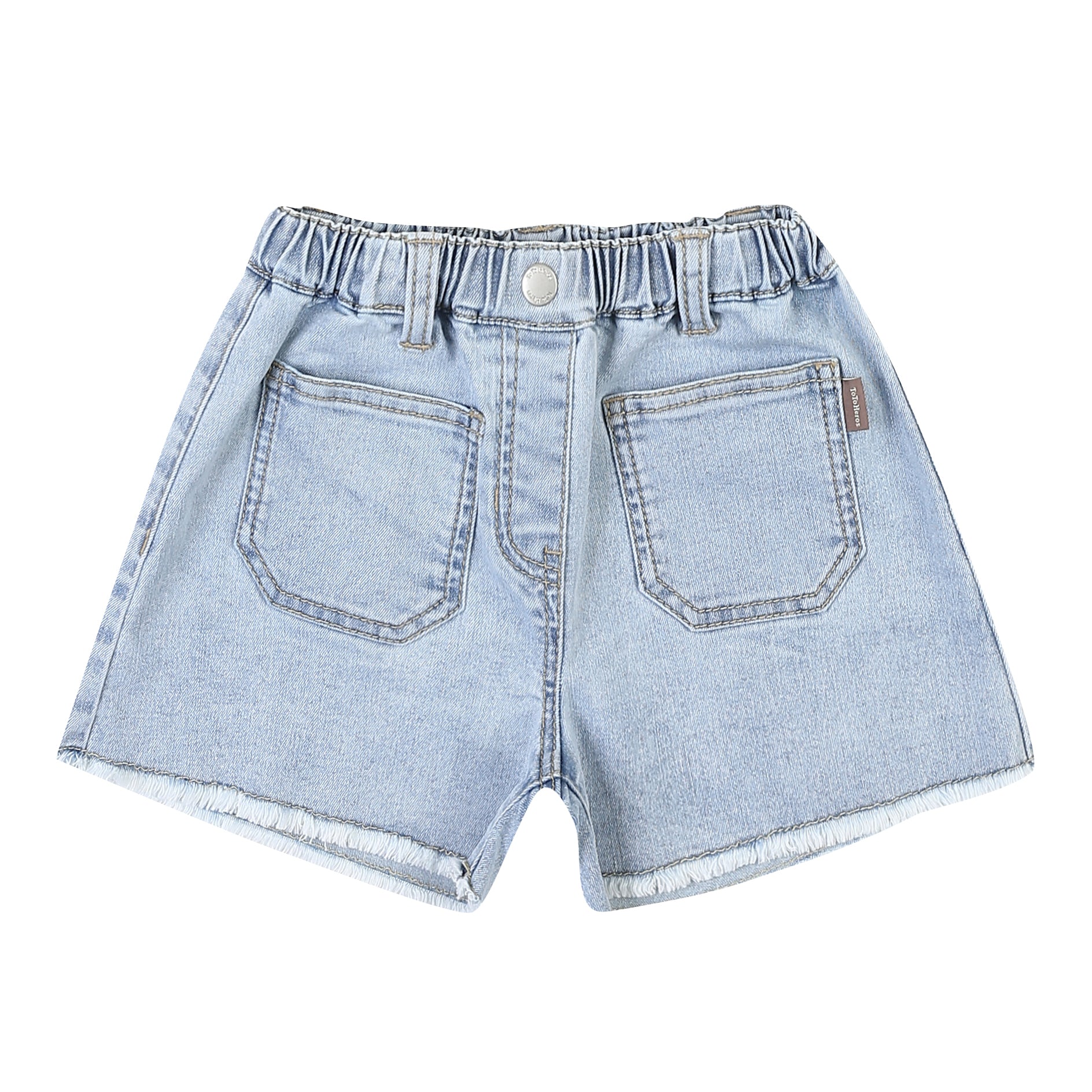 Rita Raw Hem Front Pocket Pull-On Denim Short-Shorts - Kids-ToTo Heros-
