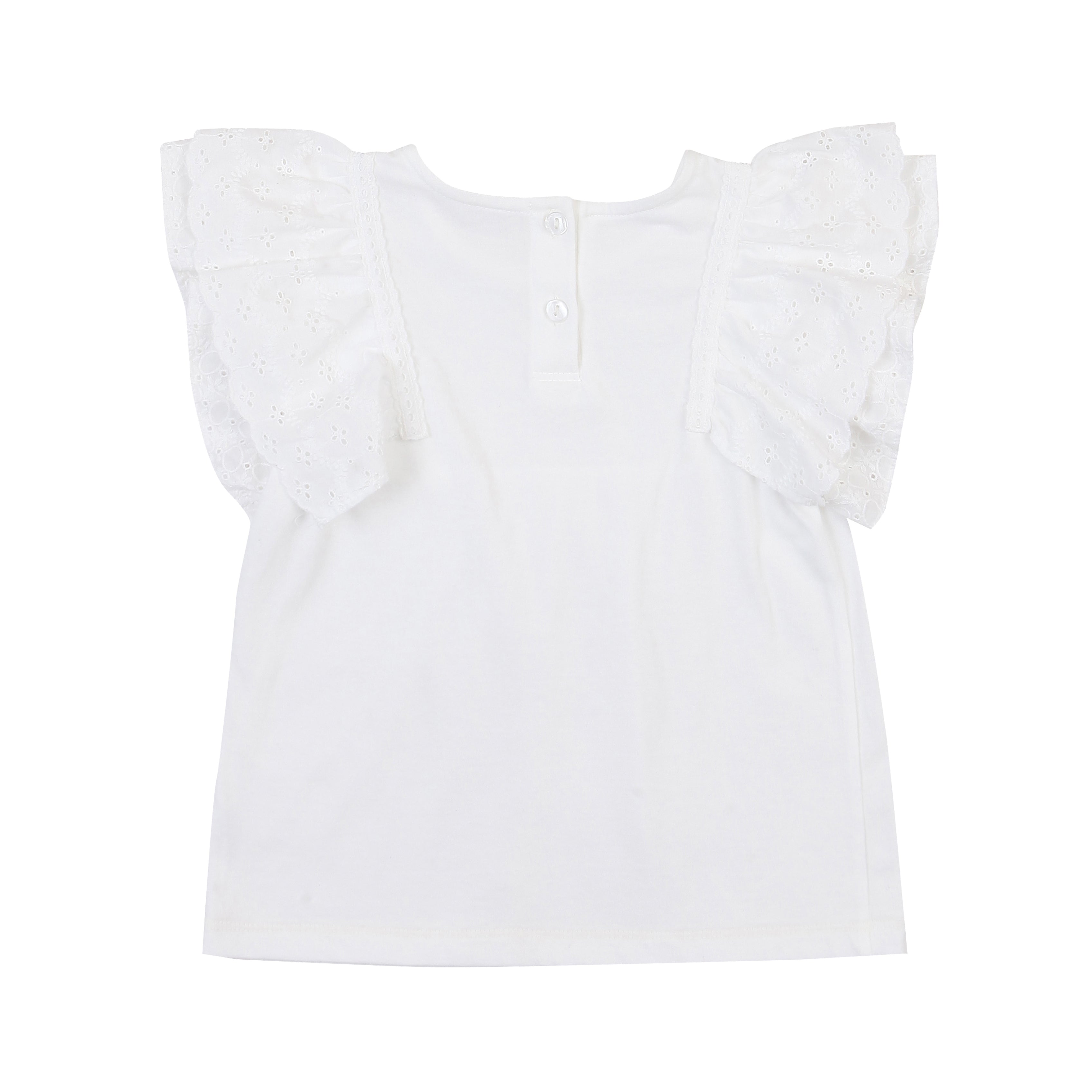 Ruffled Eyelet Angel Sleeve T-Shirt-T-Shirt - Kids-ToTo Heros-