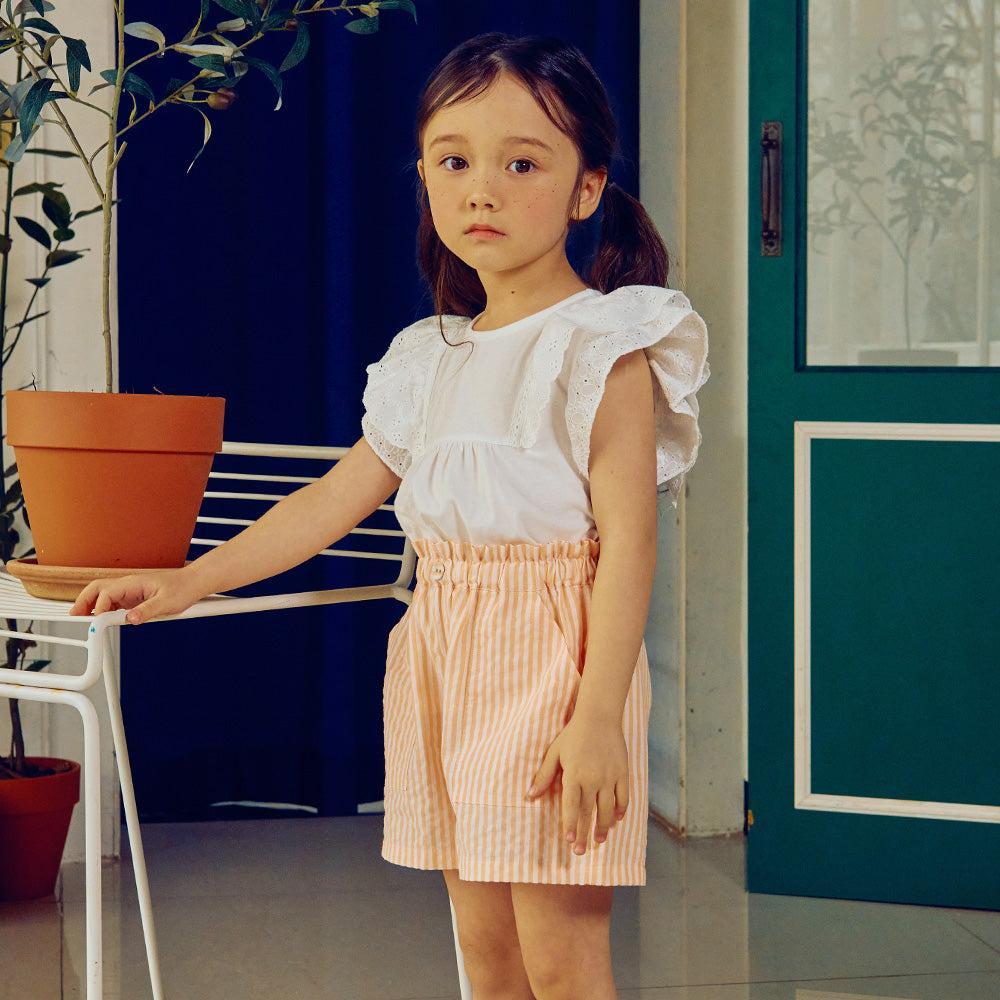 Ruffled Eyelet Angel Sleeve T-Shirt-T-Shirt - Kids-ToTo Heros-