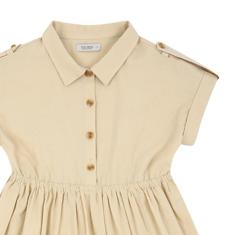 Safari Roll-Up Sleeve Shirt Dress-Dress - Kids-ToTo Heros-