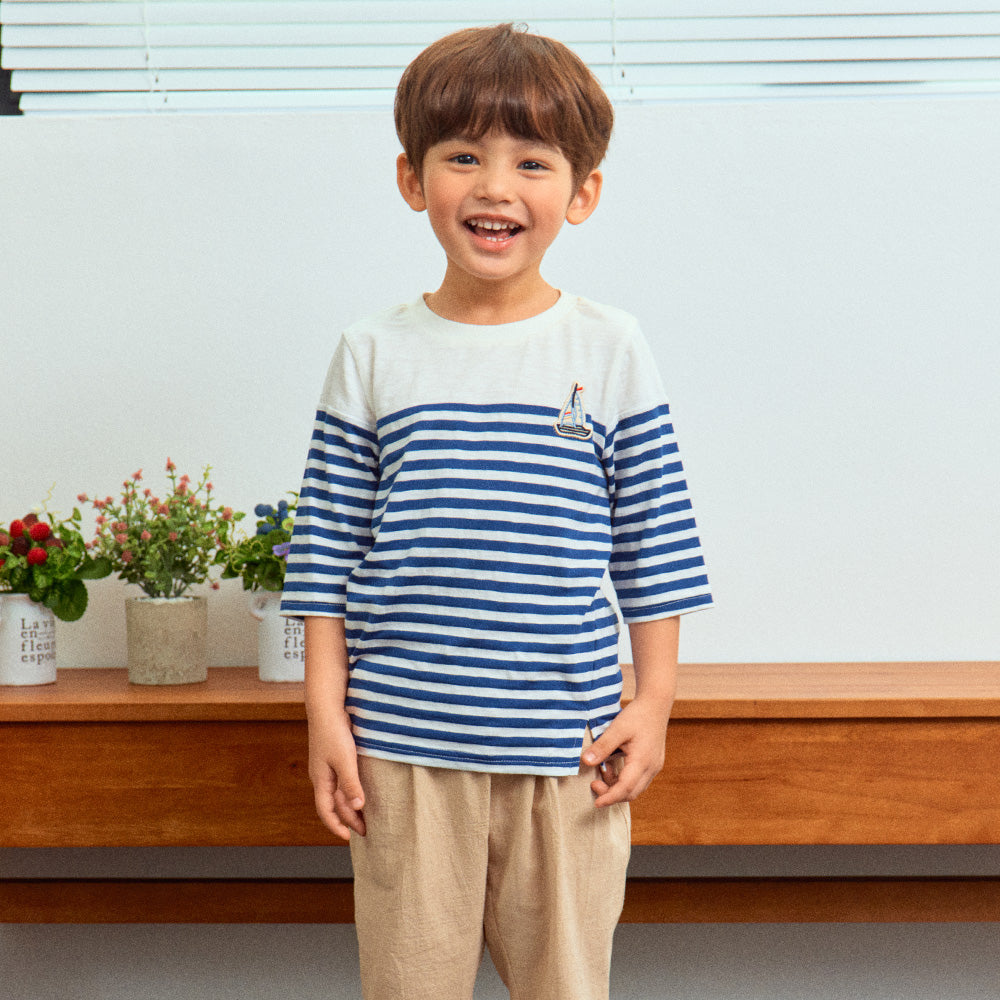 Sailing Boat Waffen-Striped T-Shirt-T-Shirt - Kids-ToTo Heros-