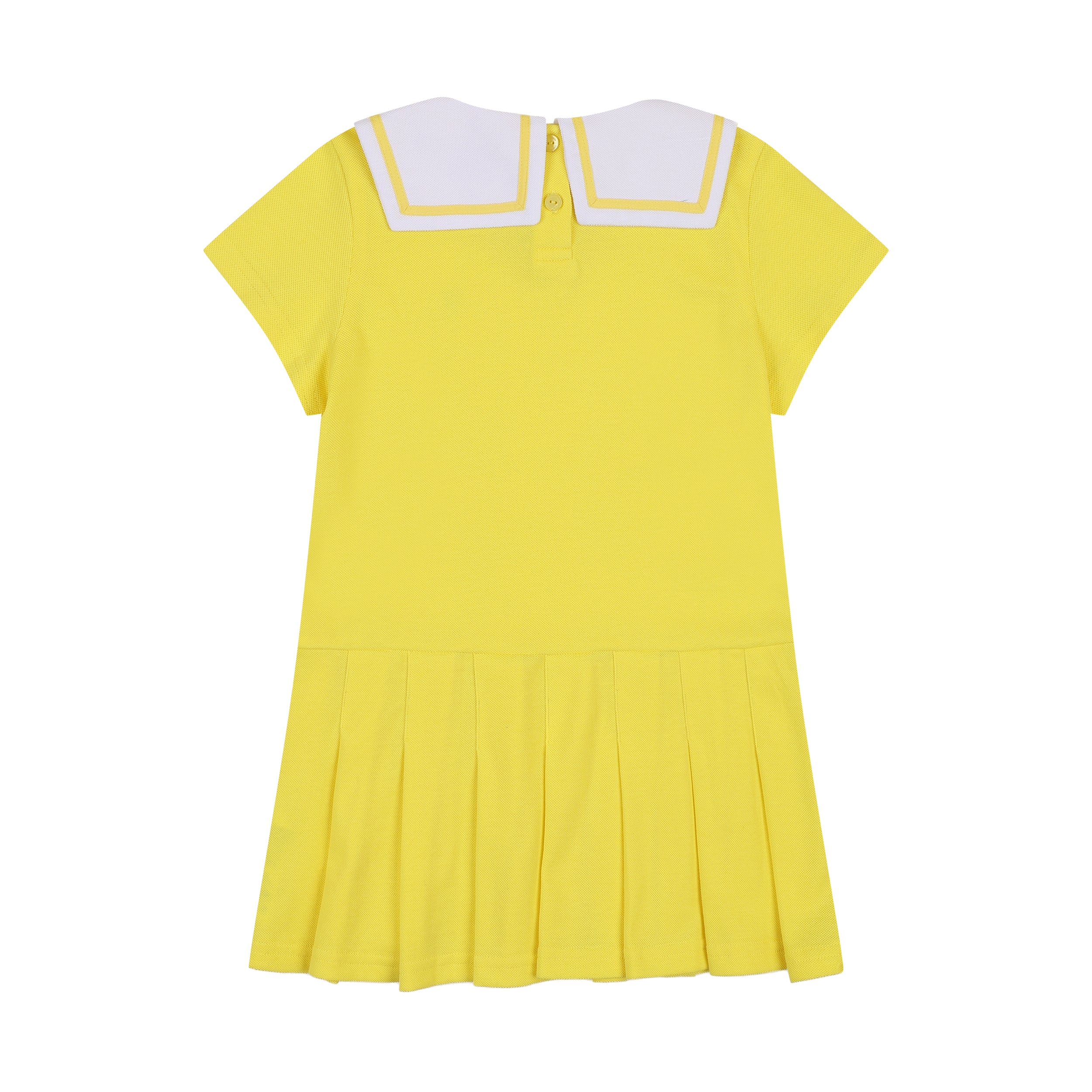Selena Piqué Pleated Round Collar Polo Dress-Dress - Kids-ToTo Heros-