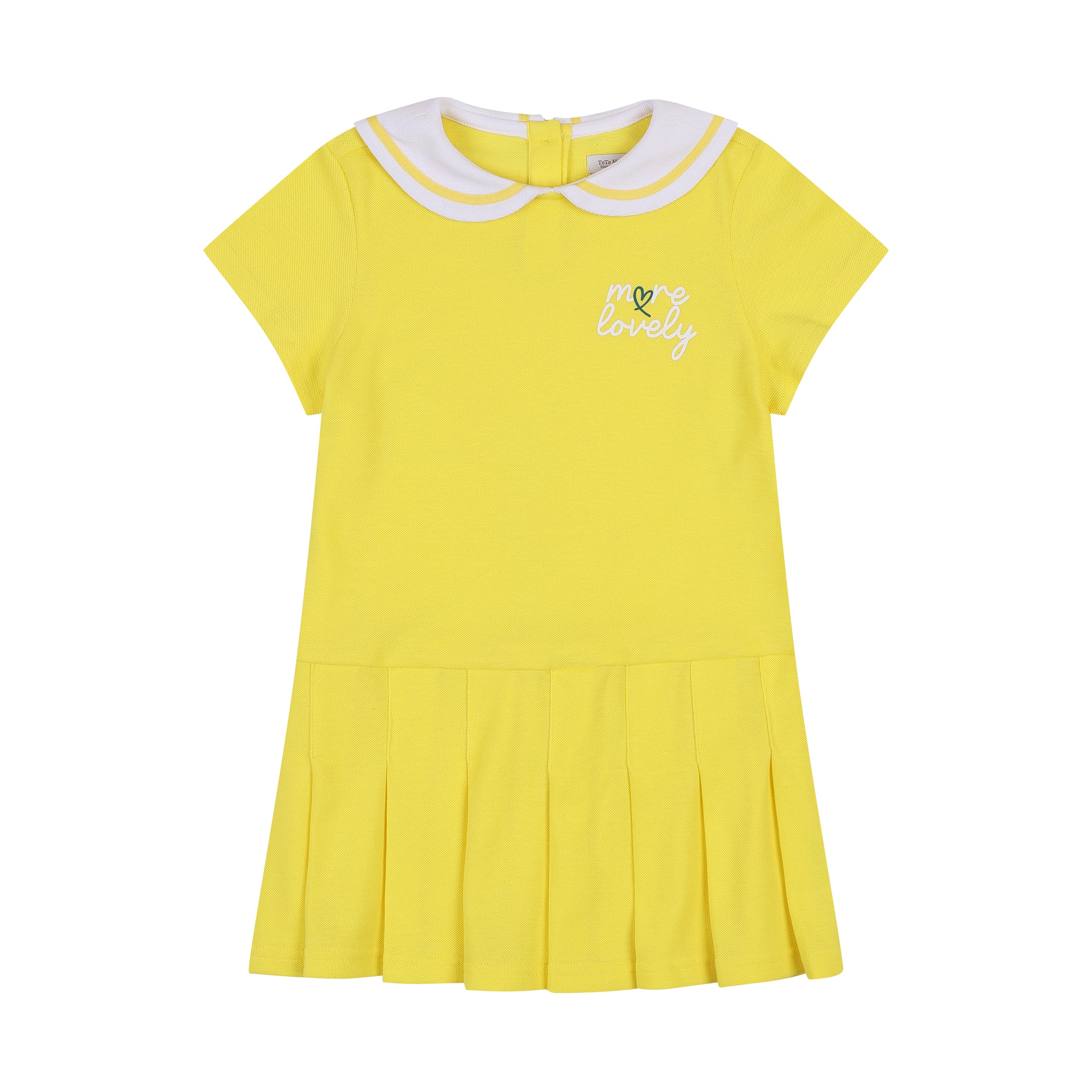 Selena Piqué Pleated Round Collar Polo Dress-Dress - Kids-ToTo Heros-