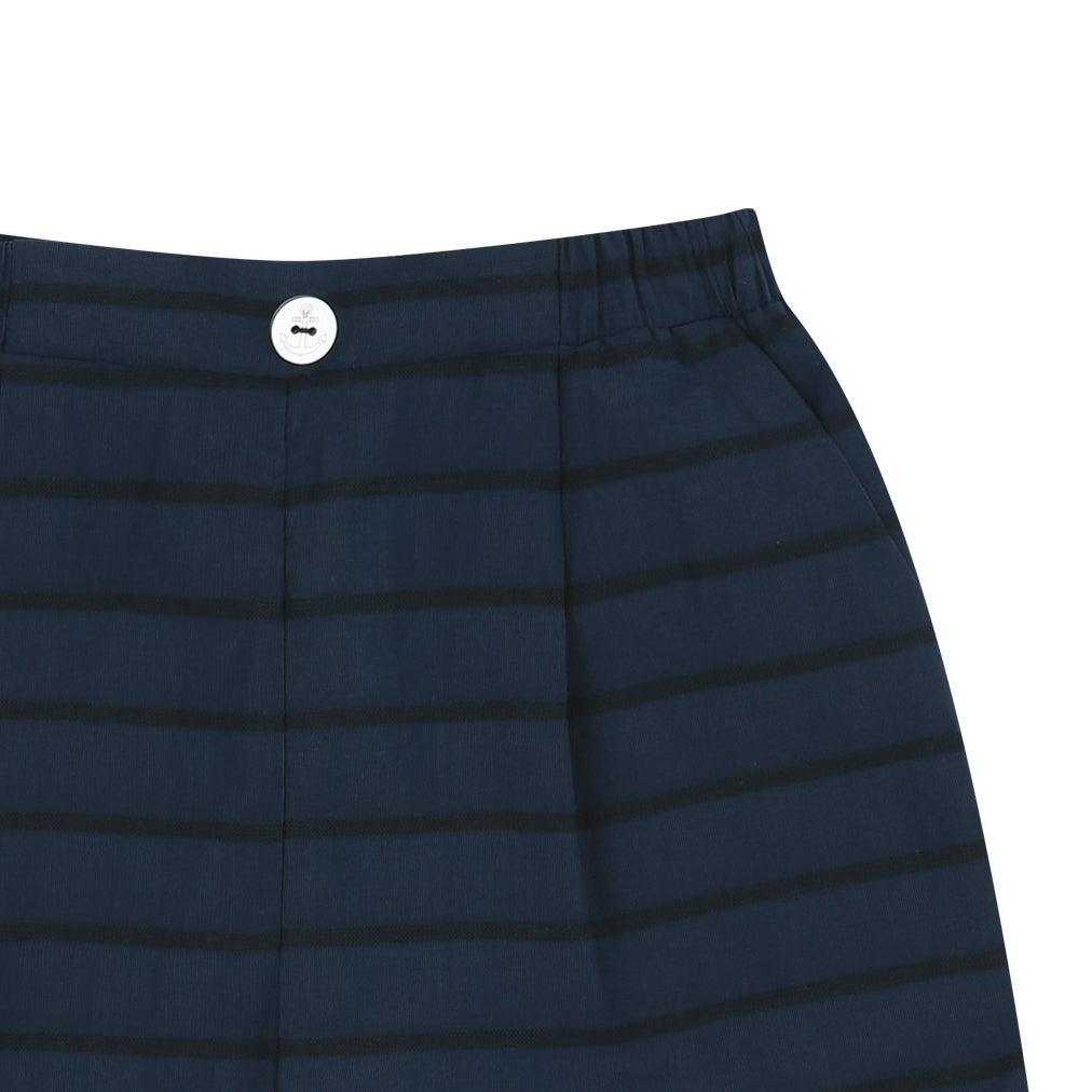 Silky Striped Pleated Pull-On Shorts-Shorts - Kids-ToTo Heros-