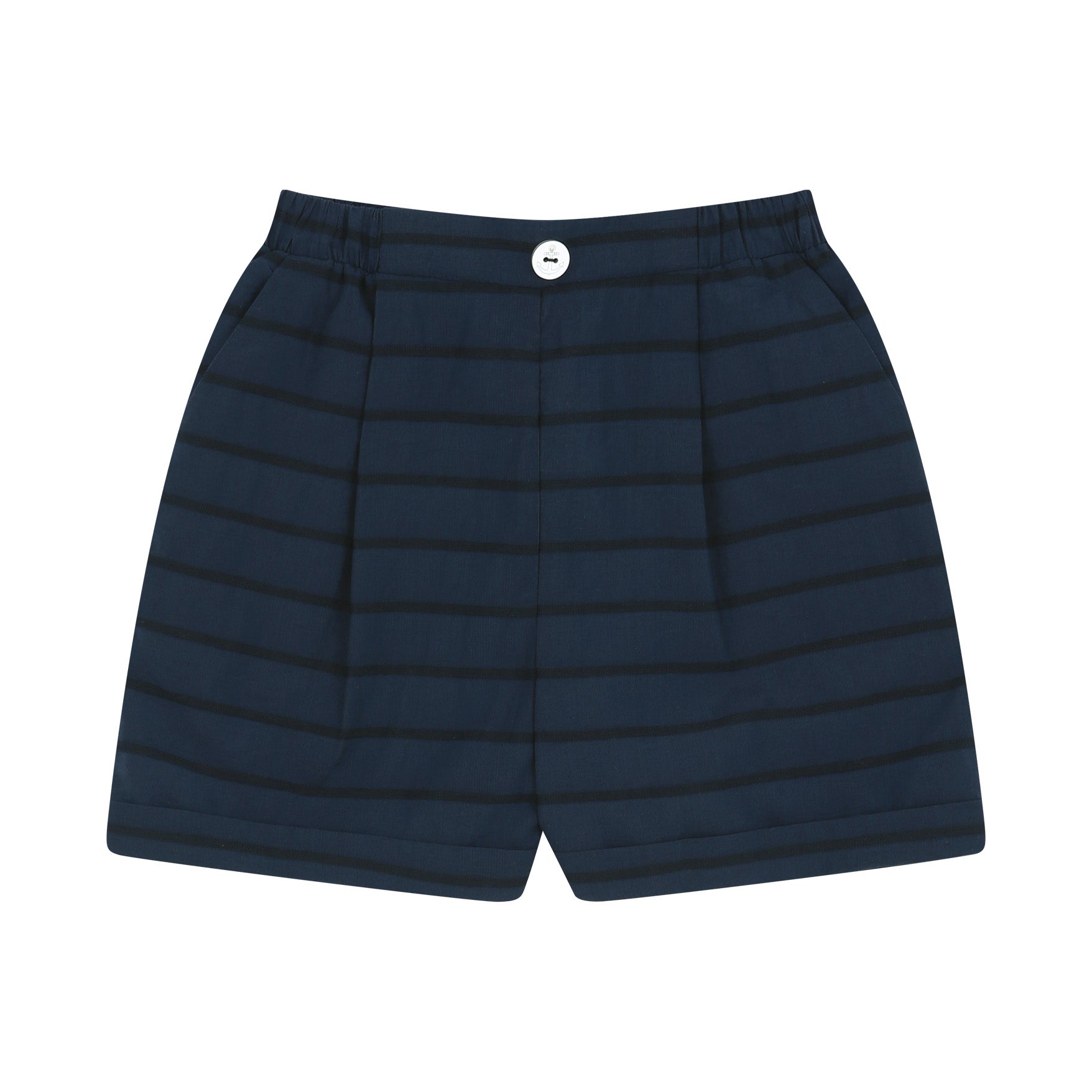 Silky Striped Pleated Pull-On Shorts-Shorts - Kids-ToTo Heros-