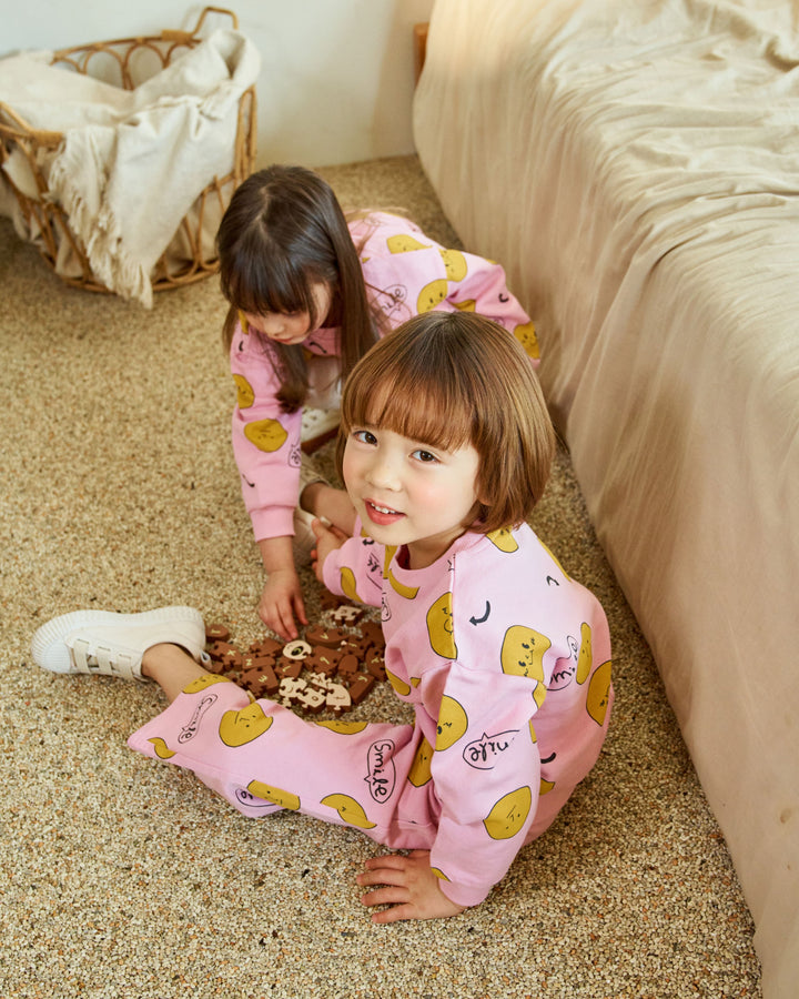 Smile Print Sweatshirt & Sweatpants Set-Top & Pant Set - Kids-ToTo Heros-ToTo Heros l Premium Children's Clothing